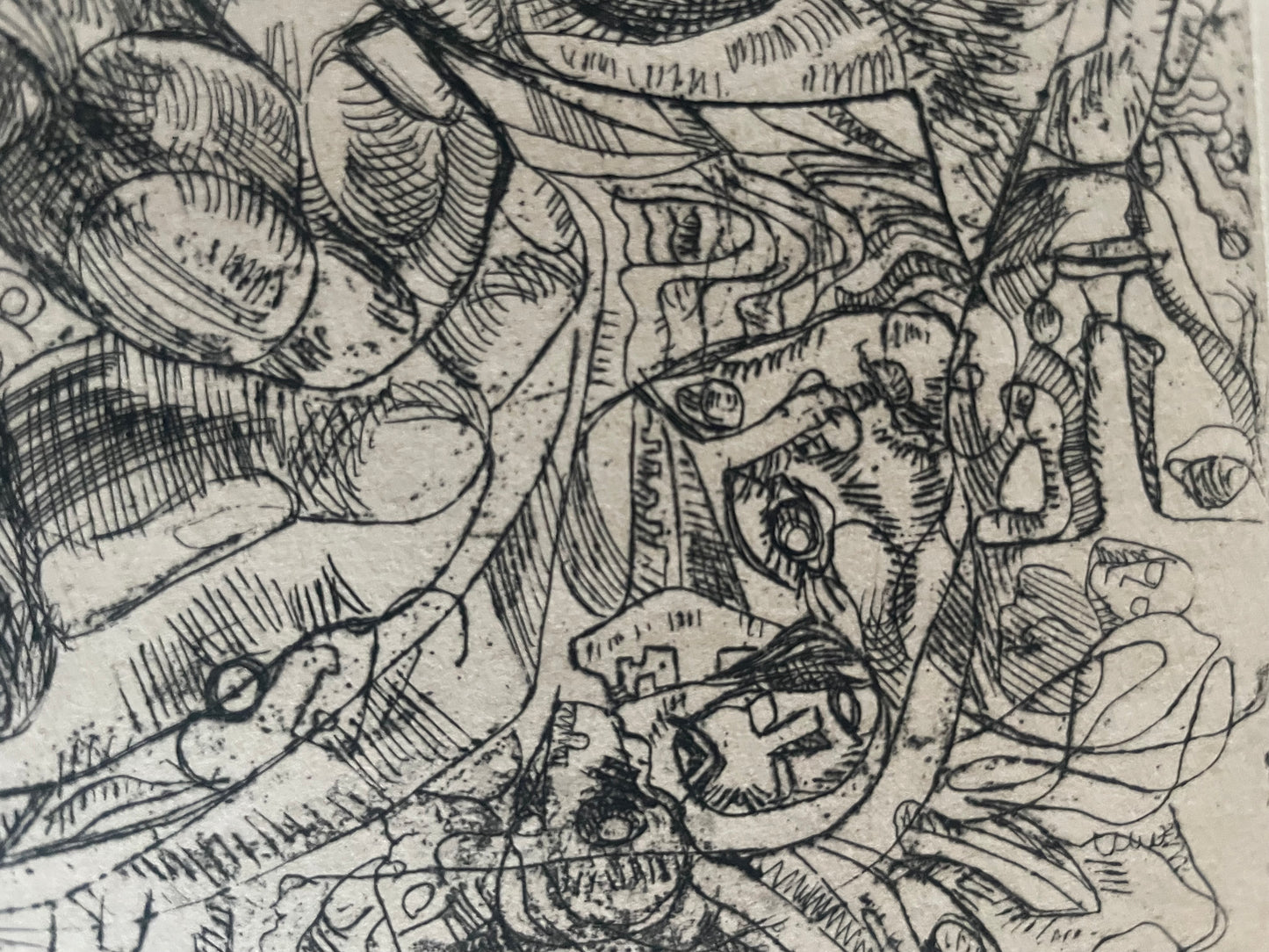 Ernst Neizvestny, I Peccati, acquaforte, arte non conformista sovietica, 1966.