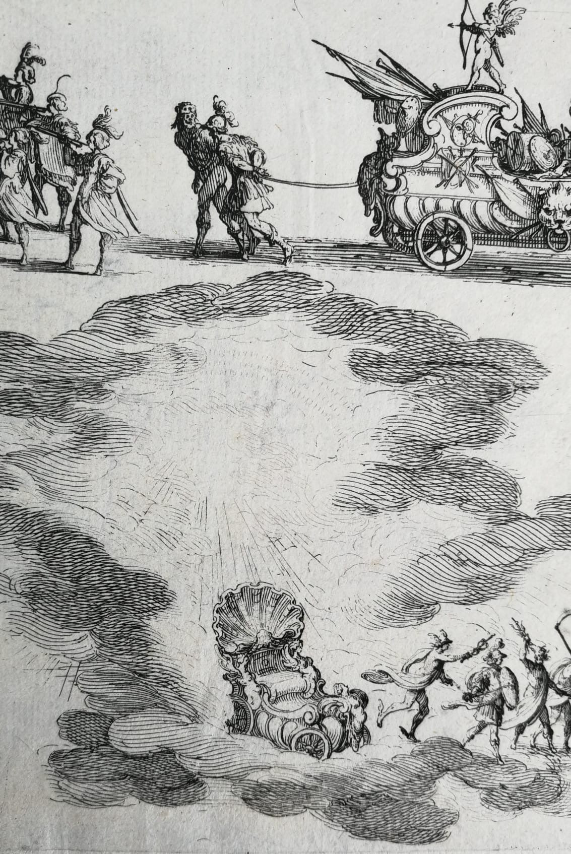 Jacques Callot, Original engraving: Entry of the Prince of Pfaltzbourg, Court Spectacle in Nancy, 1627