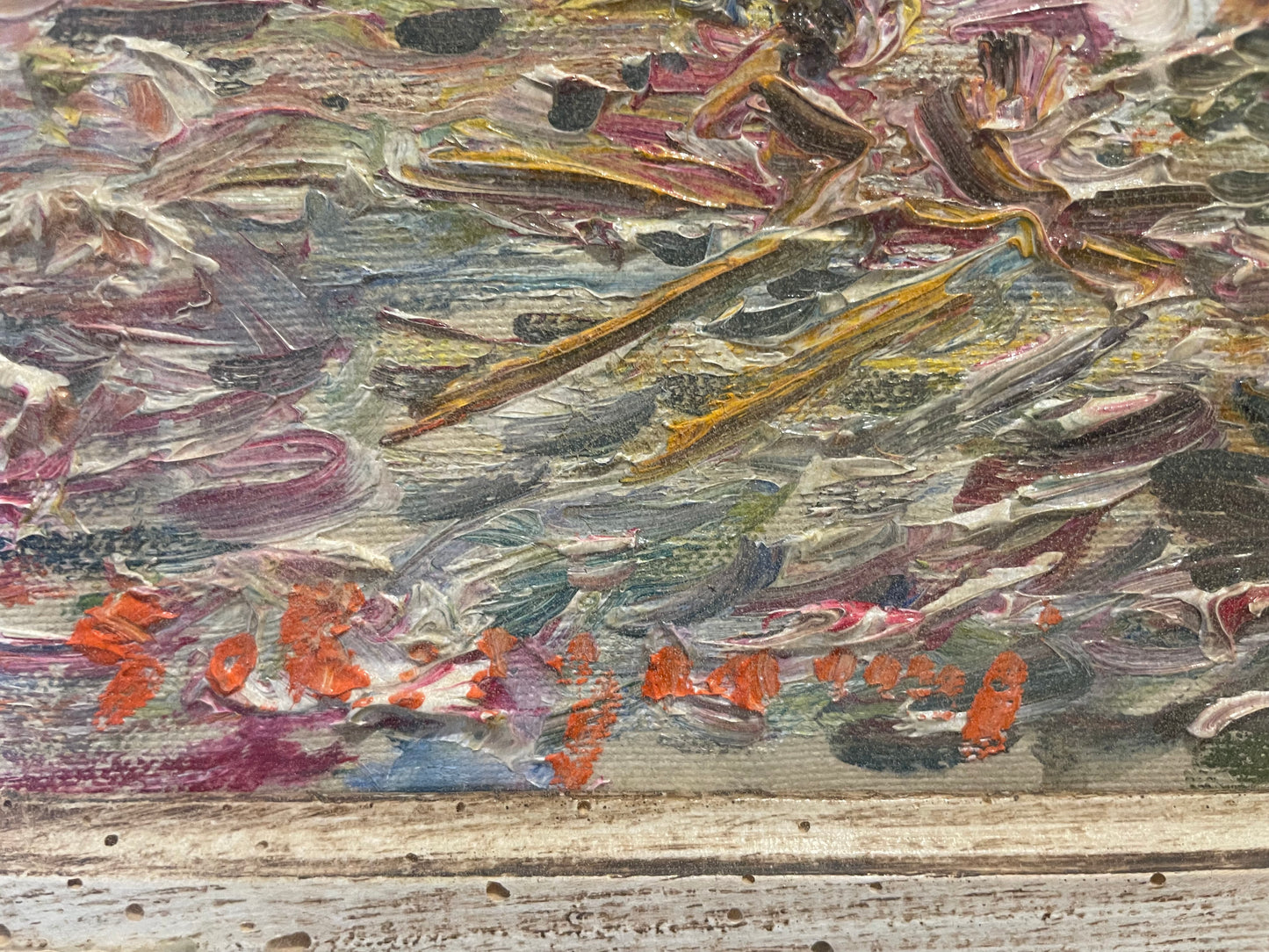 Guido Borgianni. View of Florence with part of medieval walls: Santa Rosa tower and river Arno. Circa 1960.