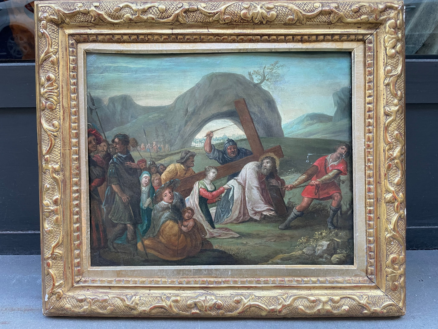 Christ Carrying the Cross with Saint Veronica – Flemish School, late 17th / early 18th century