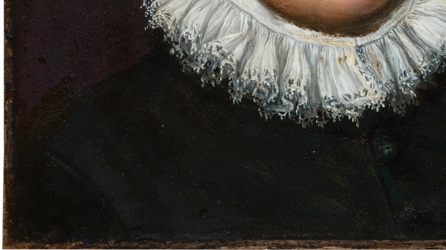 Alessandro Allori, atelier. Ritratto di dama con cappello di velluto nero. Scuola fiorentina. XVI secolo.