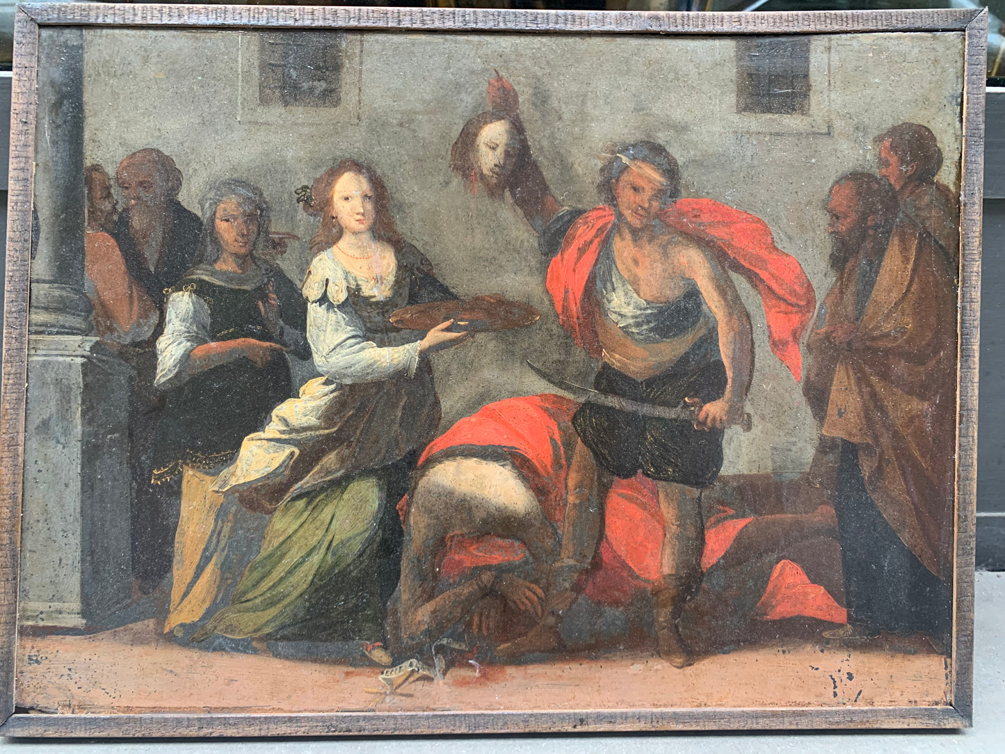 Painting on stone (slate), 17th century: The Beheading of Saint John the Baptist