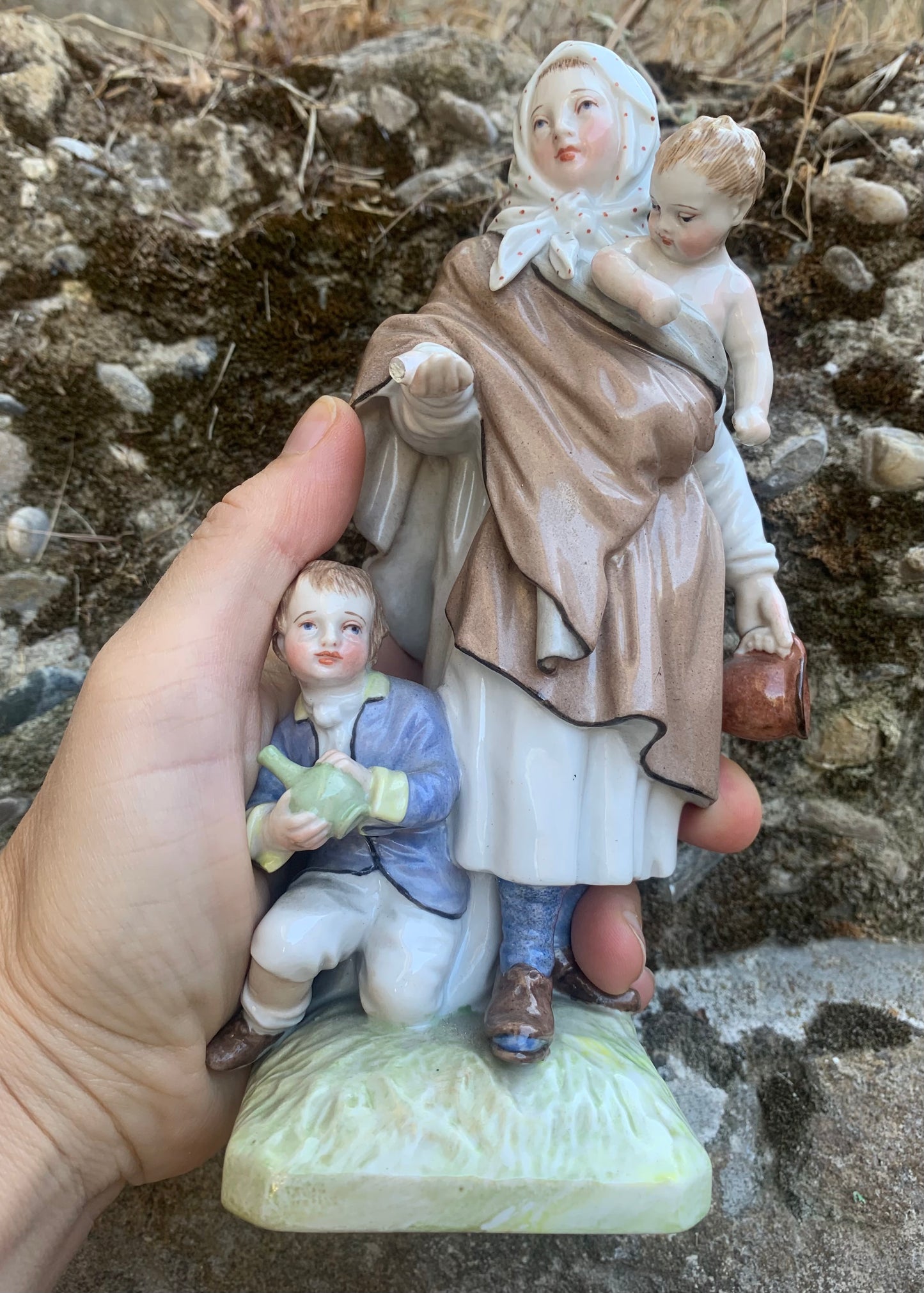 KPM Berlin Porcelain Figurine: "Beggar Woman with Children"