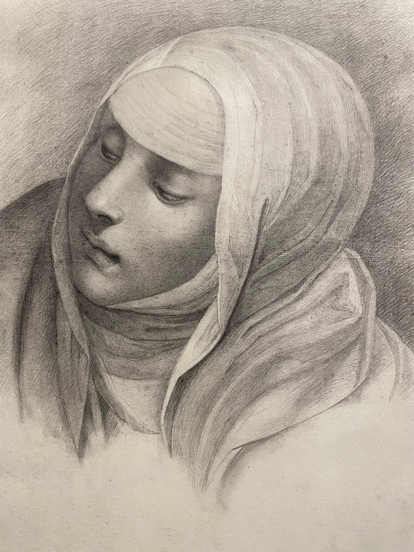 Studio accademico di testa di monaca. Scuola fiorentina, fine XVIII – inizio XIX secolo.