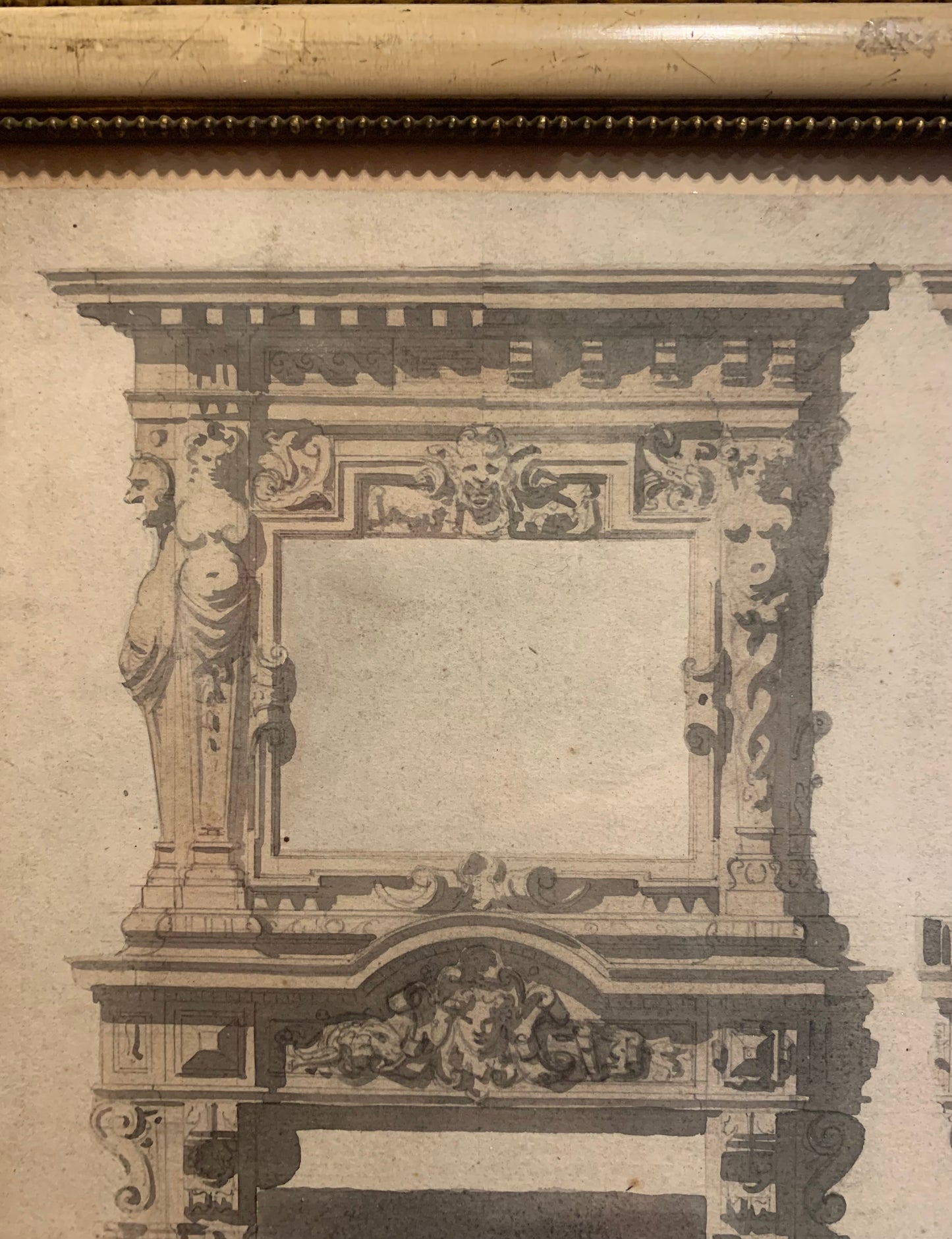 Architectural sketch, project for a fireplace. second half of the 19th century.