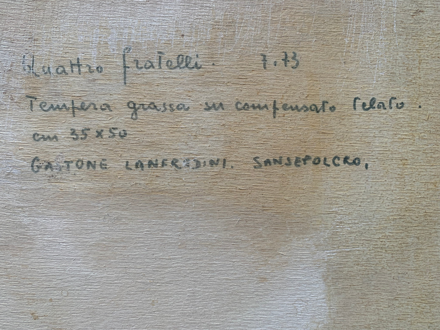 Gastone Lanfredini: Naïve Painter - Mathematician. The Four Brothers. Anno 1973