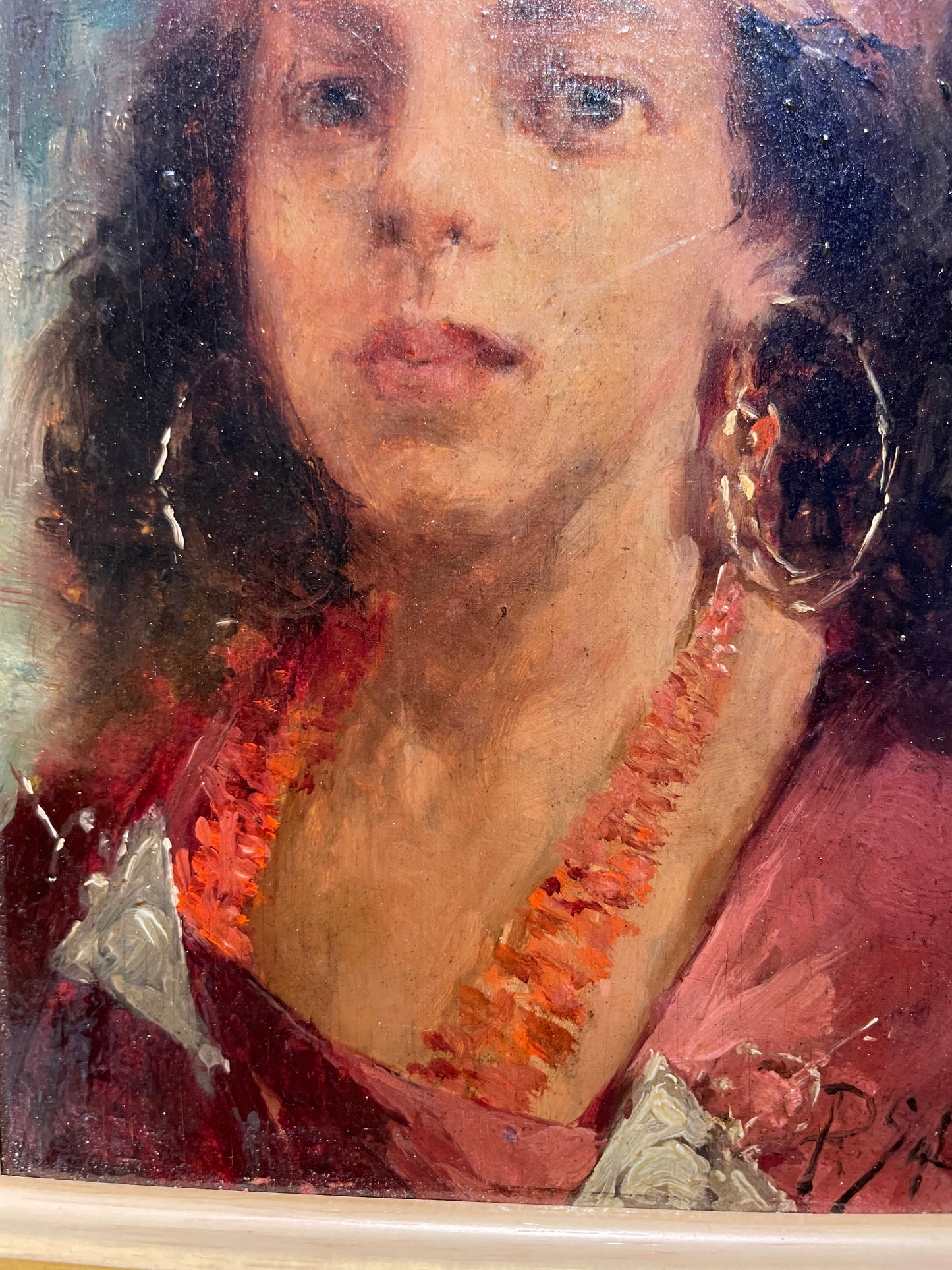 Ritratto di giovane algerina. Pittore orientalista Pierre Alexandre Salles (Algeria 1867 - Algeri 1915)