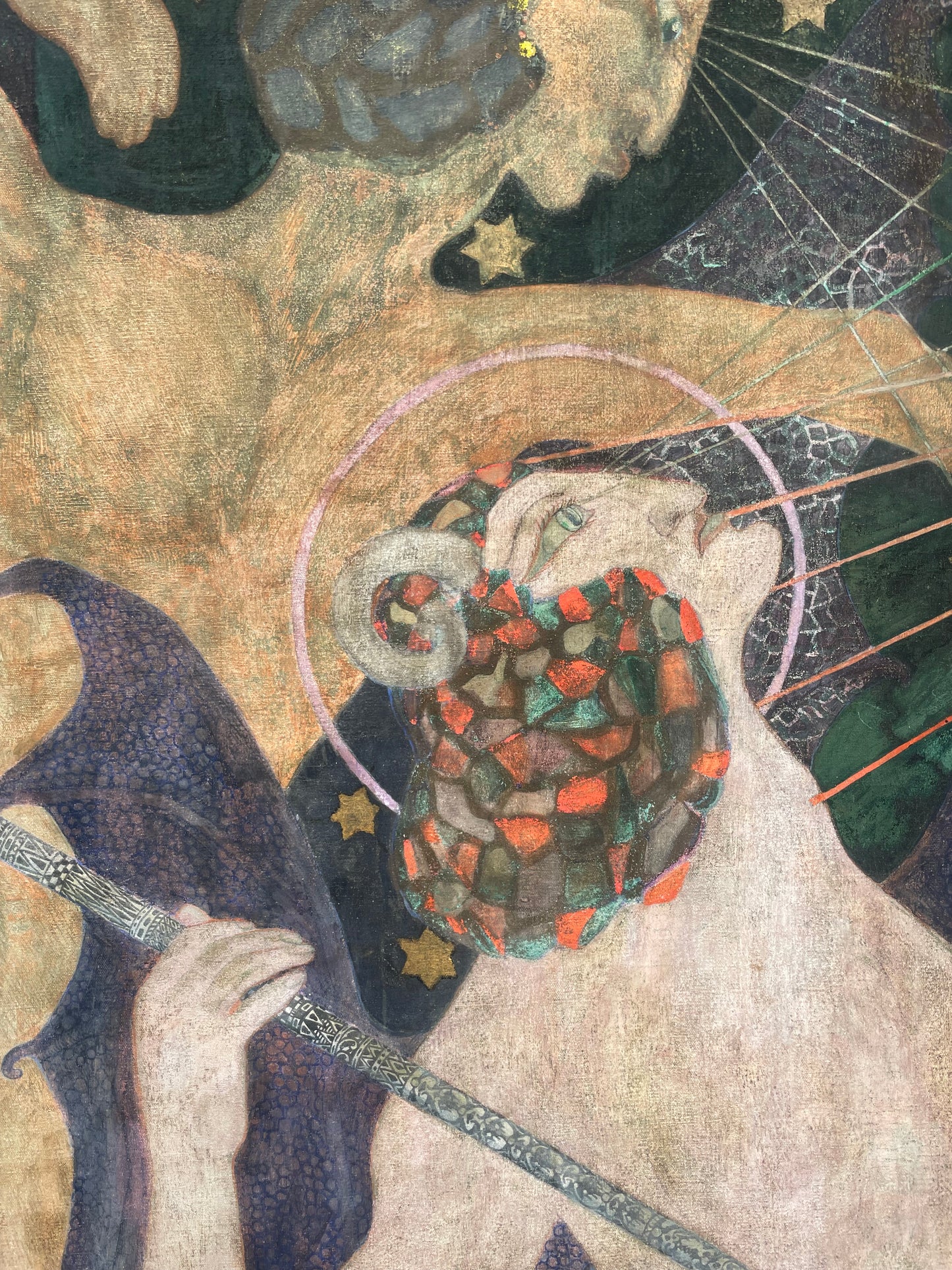 Vladimir Polunin (1880–1957) – Frammento teatrale e figura femminile, dipinto sui due lati