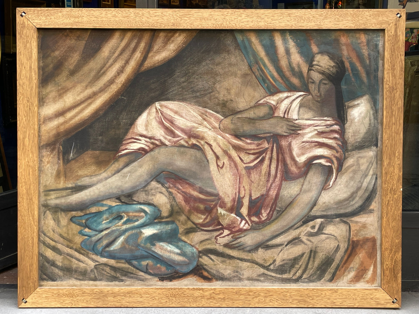 Vladimir Polunin (1880–1957) – Frammento teatrale e figura femminile, dipinto sui due lati