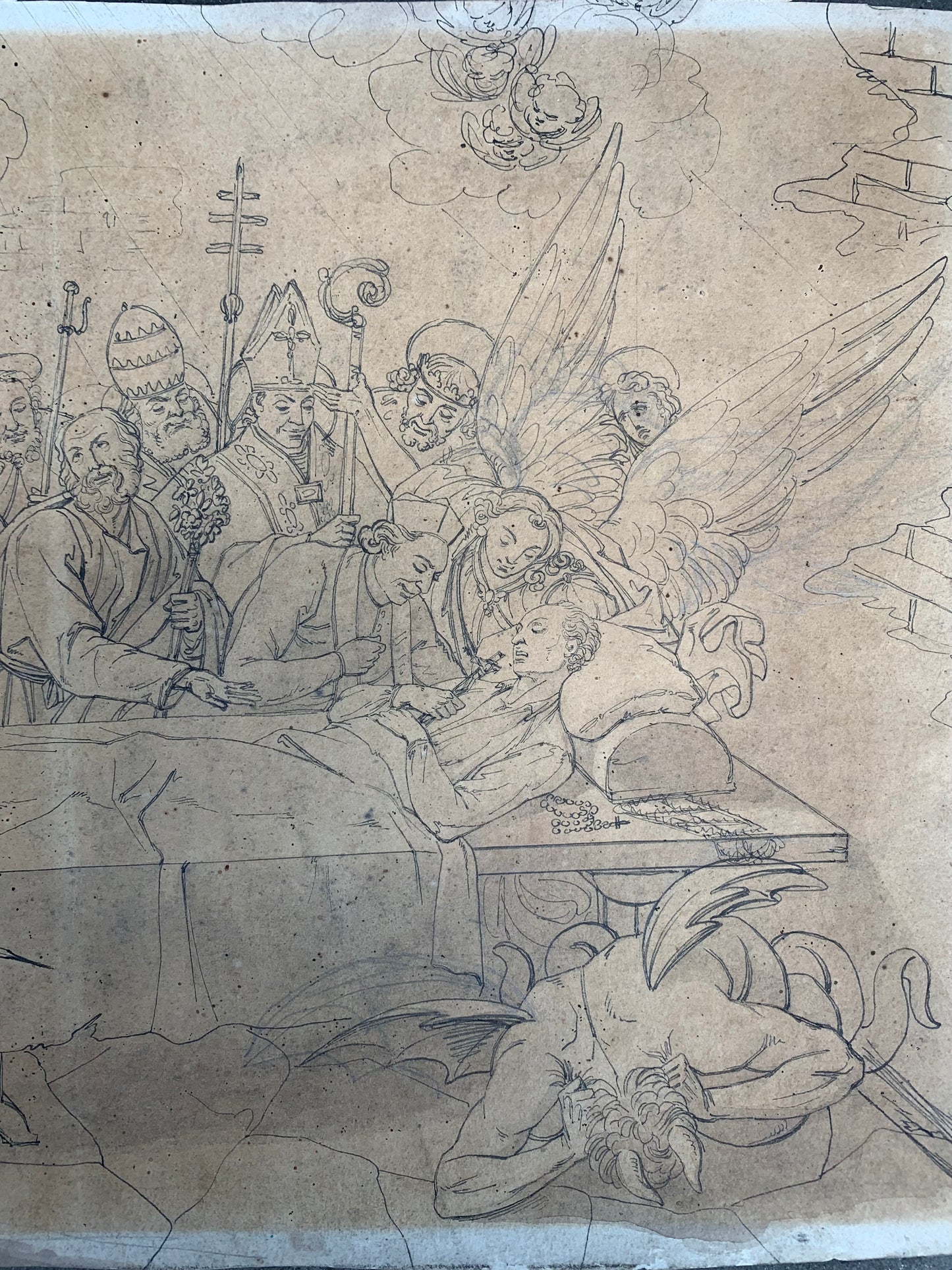 The Archangel and the Demon: The Battle for a Saint's Soul in a 19th Century Italian Drawing.