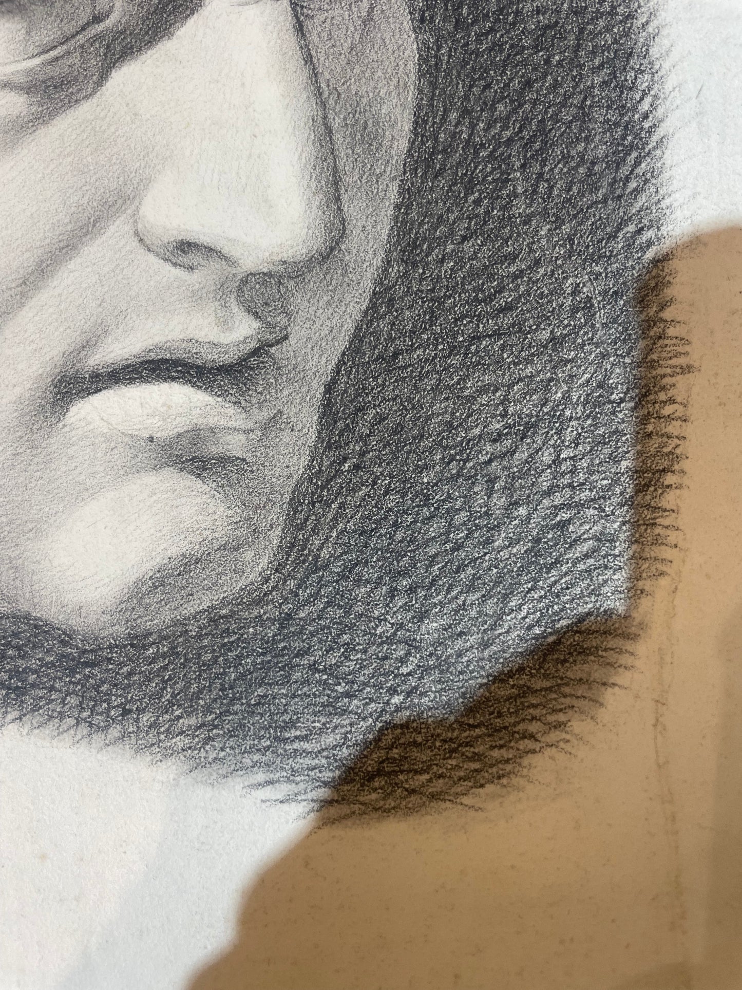 Academic Study of the Roman Bust, Tuscan School, 44 × 34 cm