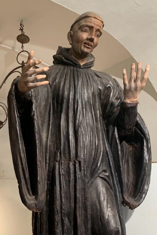 Preacher Monk. 17th Century Sculpture. Southern Italy.