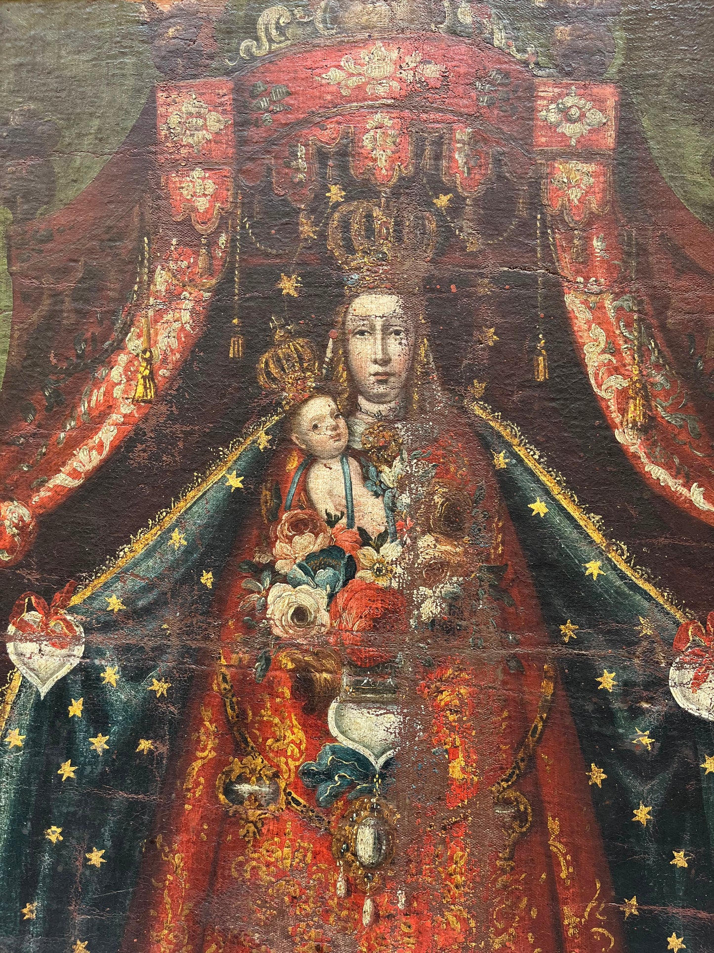 Madonna dell’Apocalisse con ex voto a cuore. Vicereame del Perù, arte coloniale, XVIII secolo