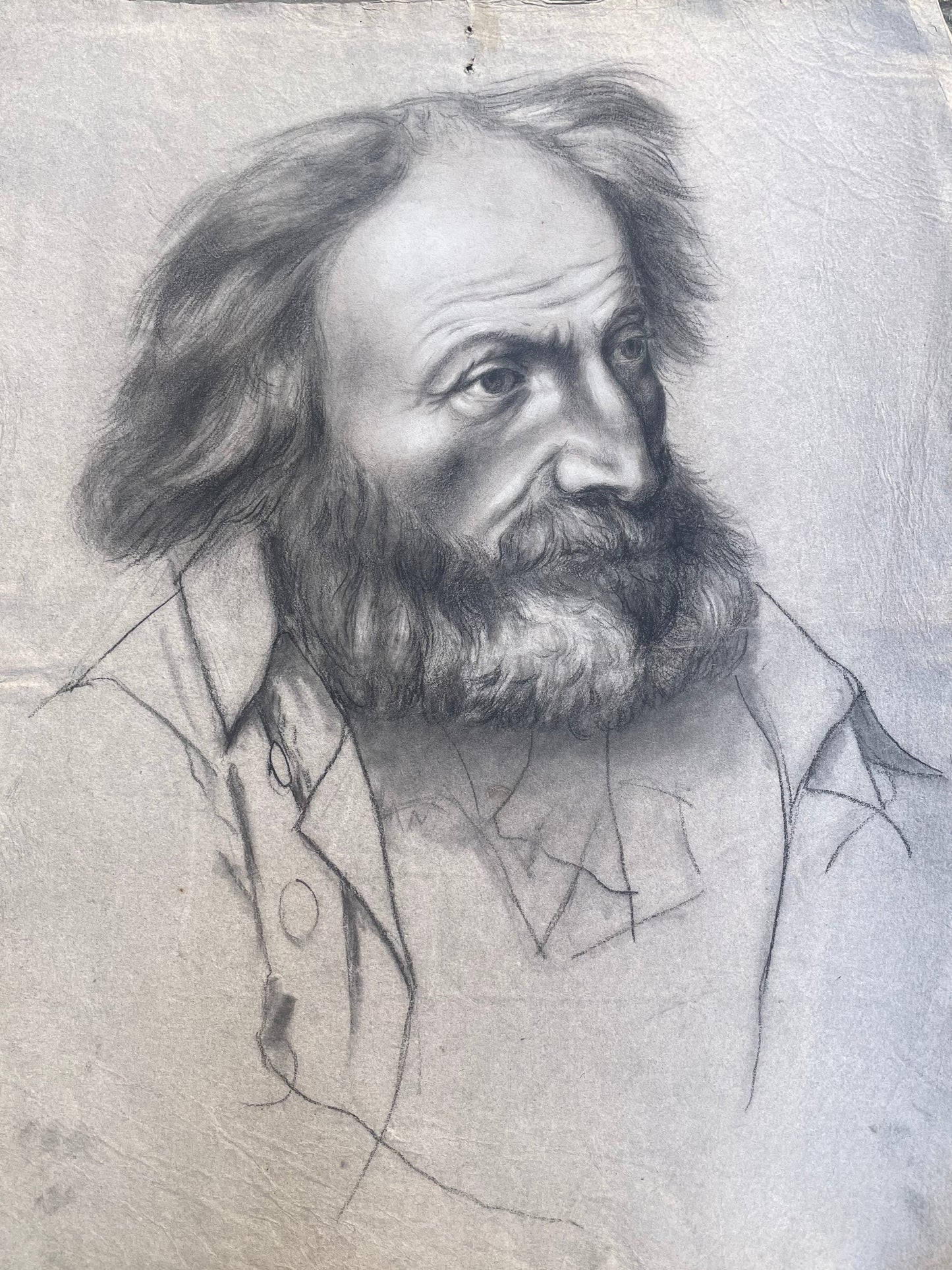 Ritratto di un uomo con la barba di epoca Risorgimentale, metà del XIX secolo.