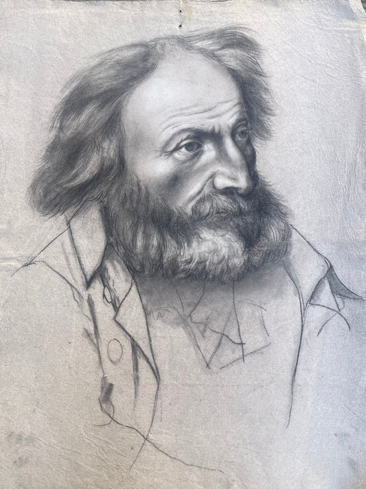 Ritratto di un uomo con la barba di epoca Risorgimentale, metà del XIX secolo.