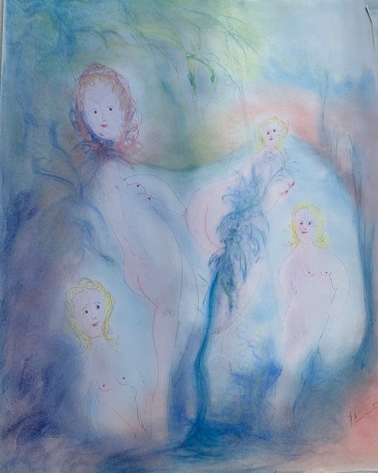 Antonio Monasterio. Four naked muses in the Blue Forest. Nr.4