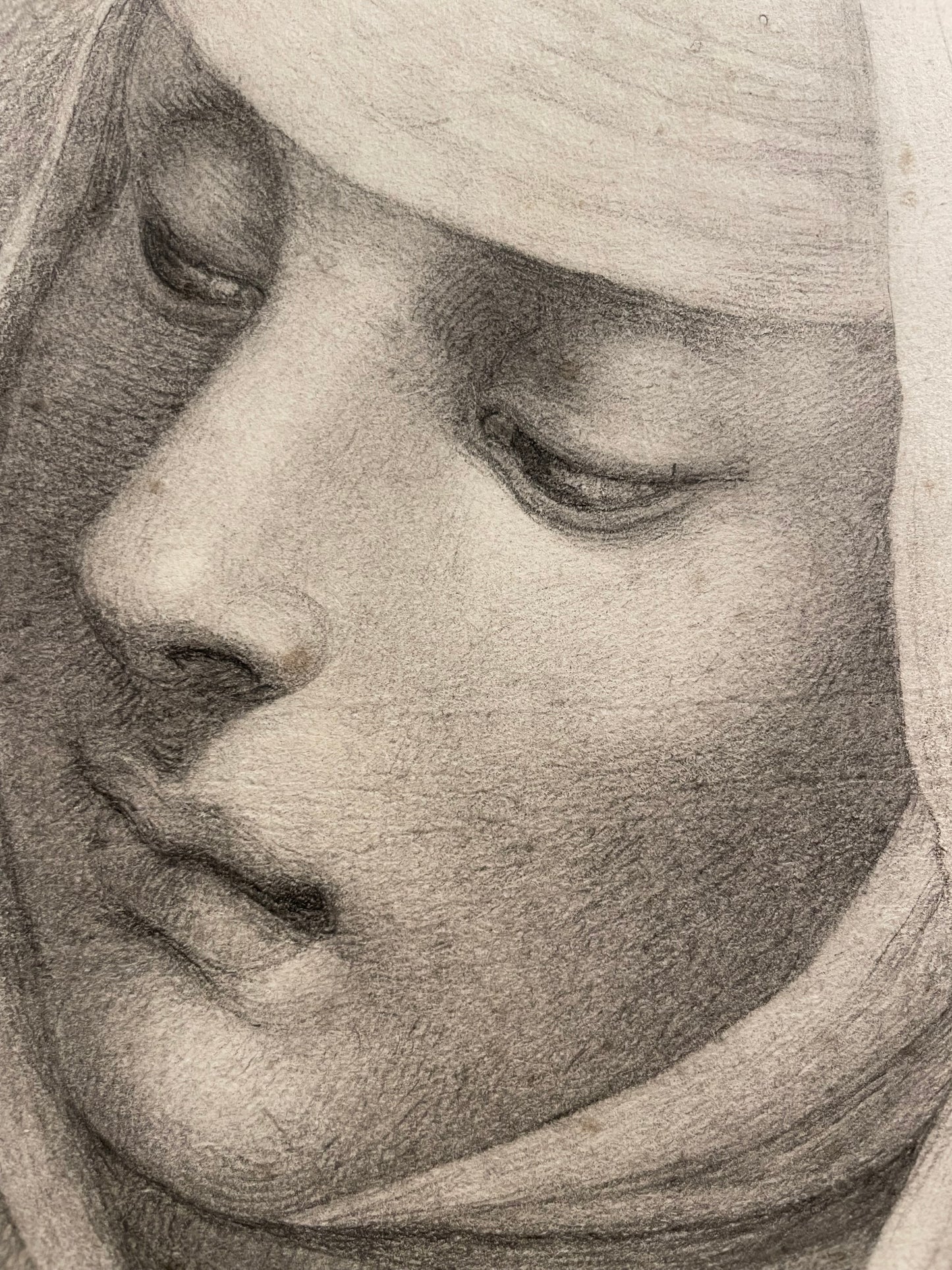 Studio accademico di testa di monaca. Scuola fiorentina, fine XVIII – inizio XIX secolo.