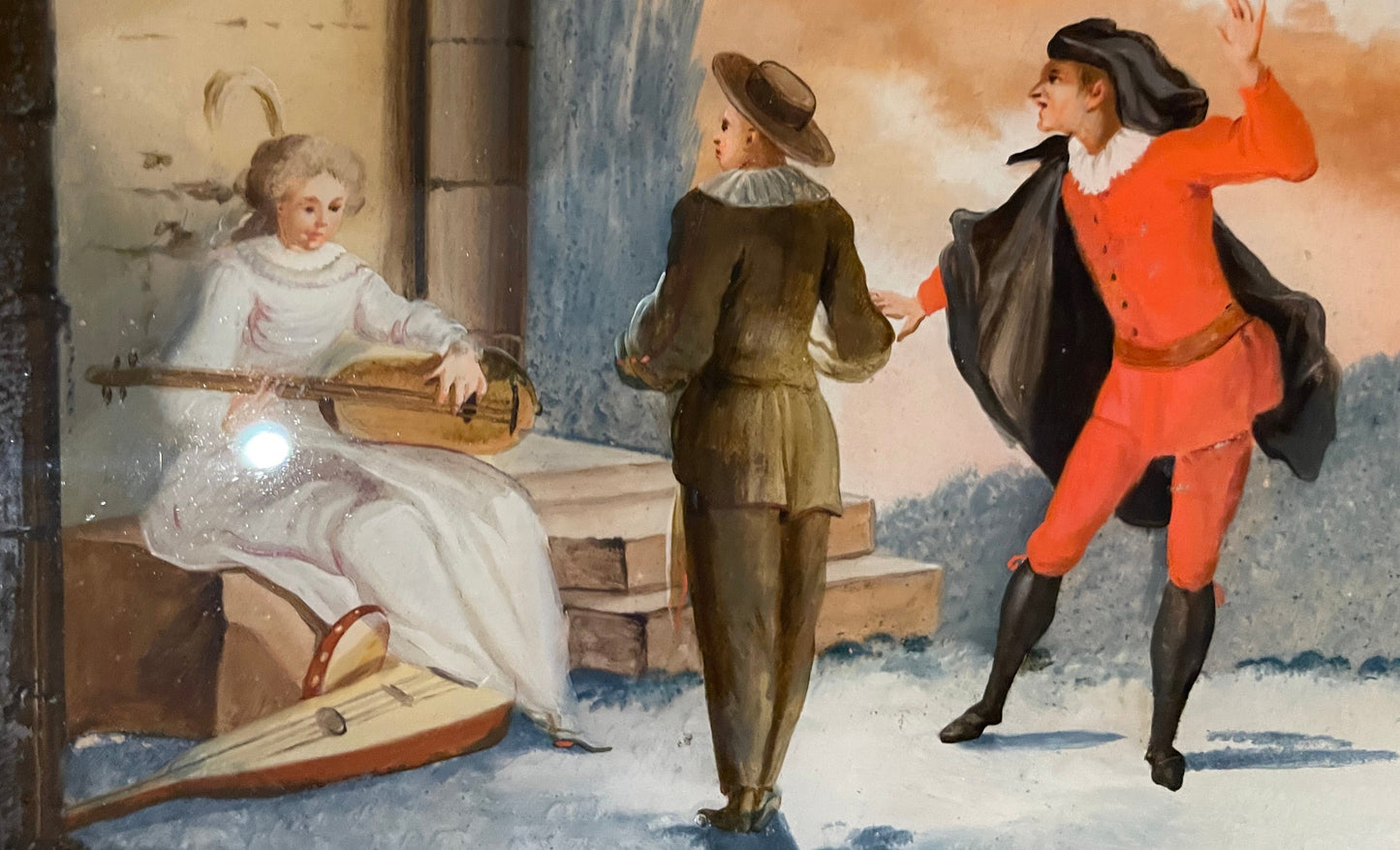 Dipinti sottovetro con scene galanti e musicali nel gusto di Pietro Longhi. Venezia (?) XVIII secolo