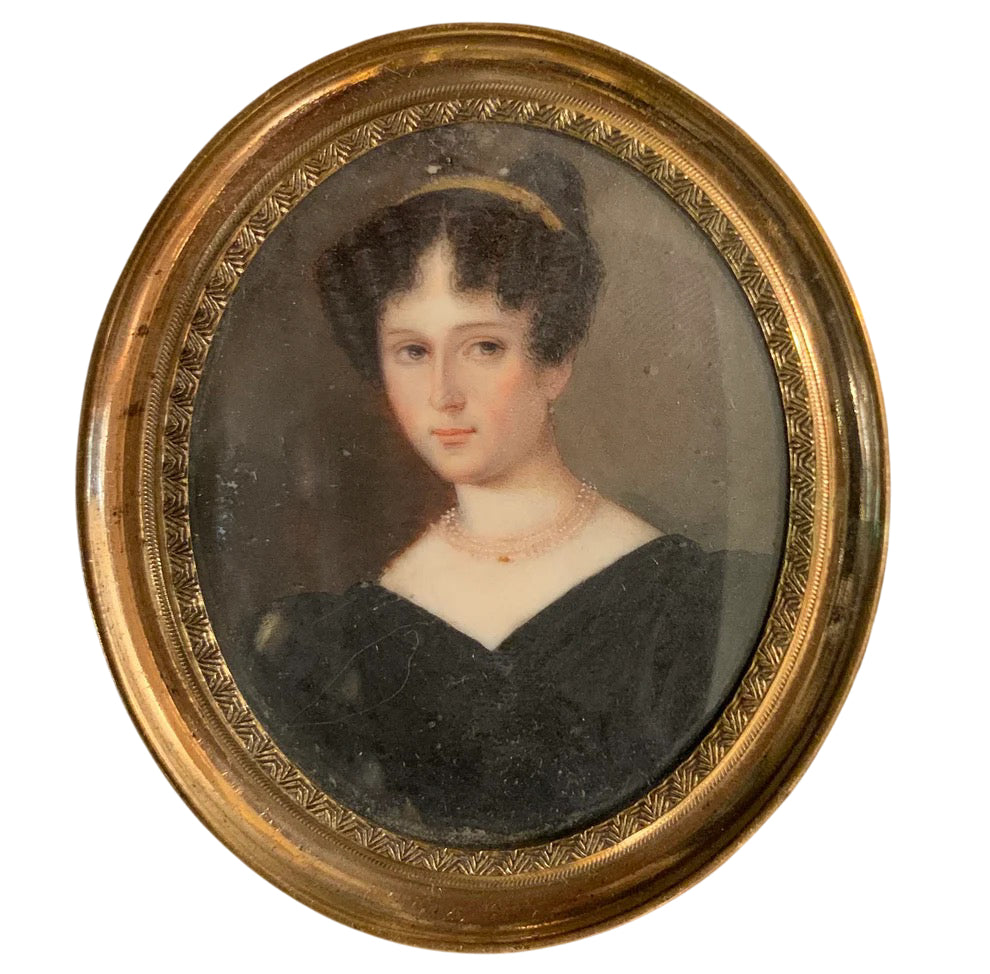 Portrait Of A Lady With Front Curls And Diadem, Circa 1820