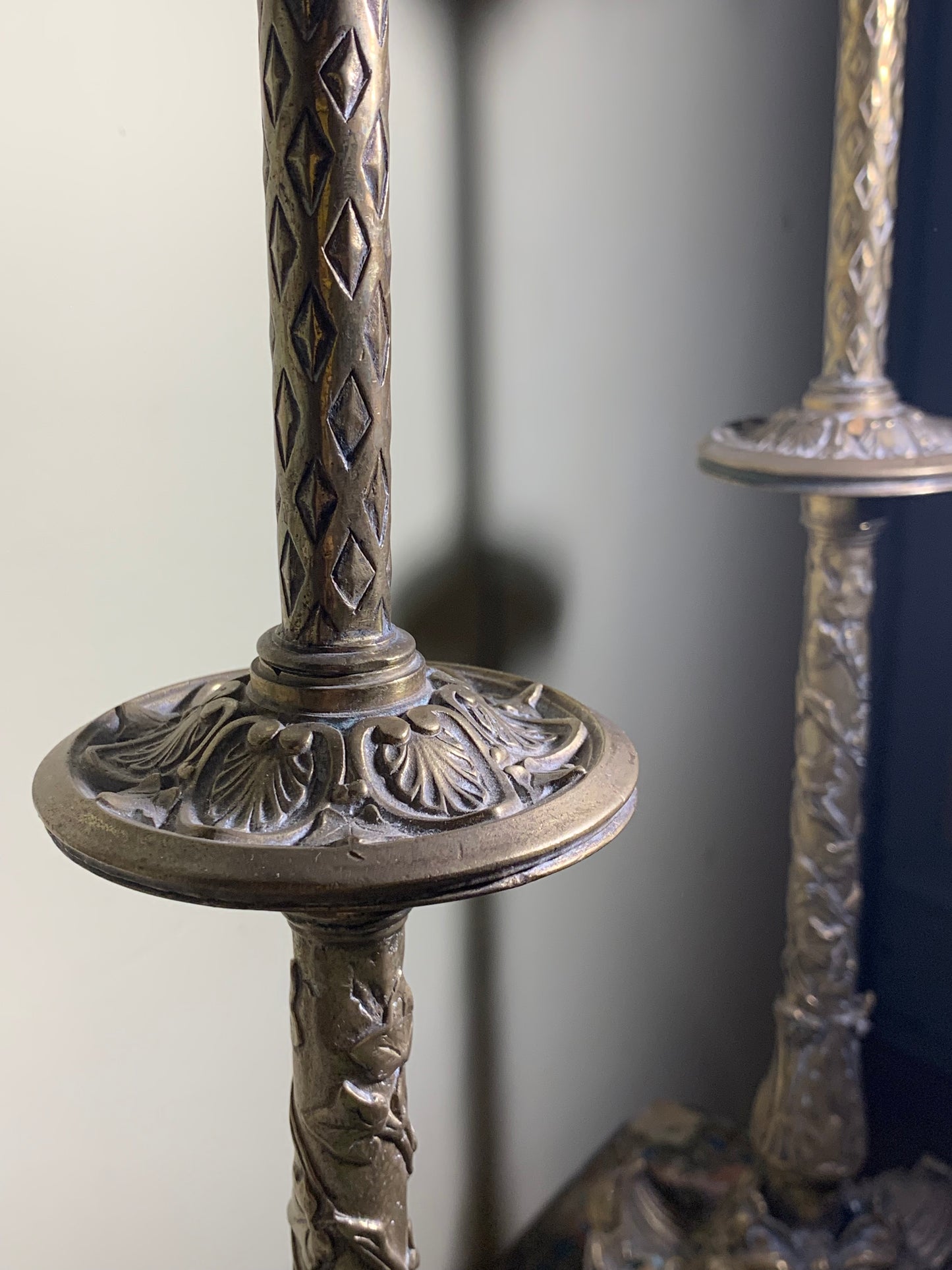 Art Nouveau Bronze Candelabras with Herons and Masks - Eclectic Style with French Influence (1880-1890)