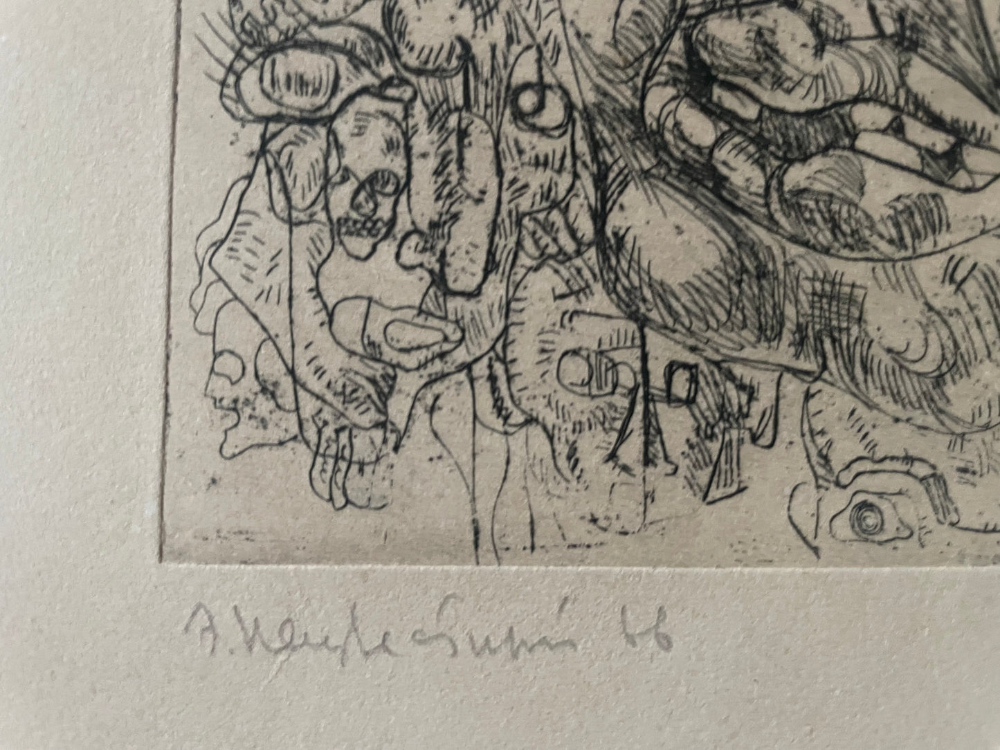 Ernst Neizvestny, I Peccati, acquaforte, arte non conformista sovietica, 1966.