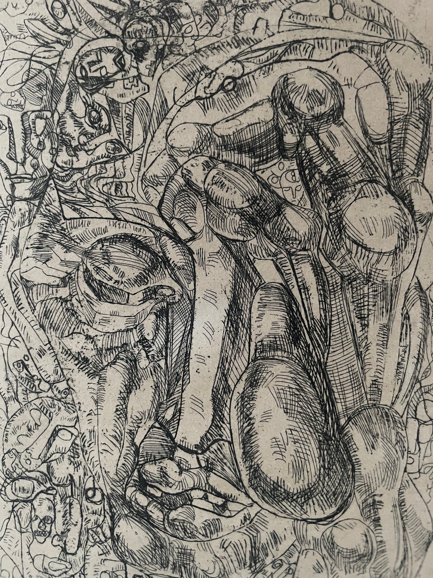 Ernst Neizvestny, I Peccati, acquaforte, arte non conformista sovietica, 1966.