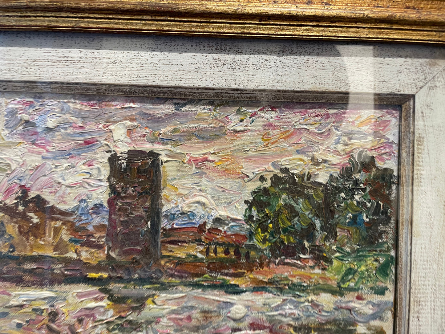 Guido Borgianni. View of Florence with part of medieval walls: Santa Rosa tower and river Arno. Circa 1960.