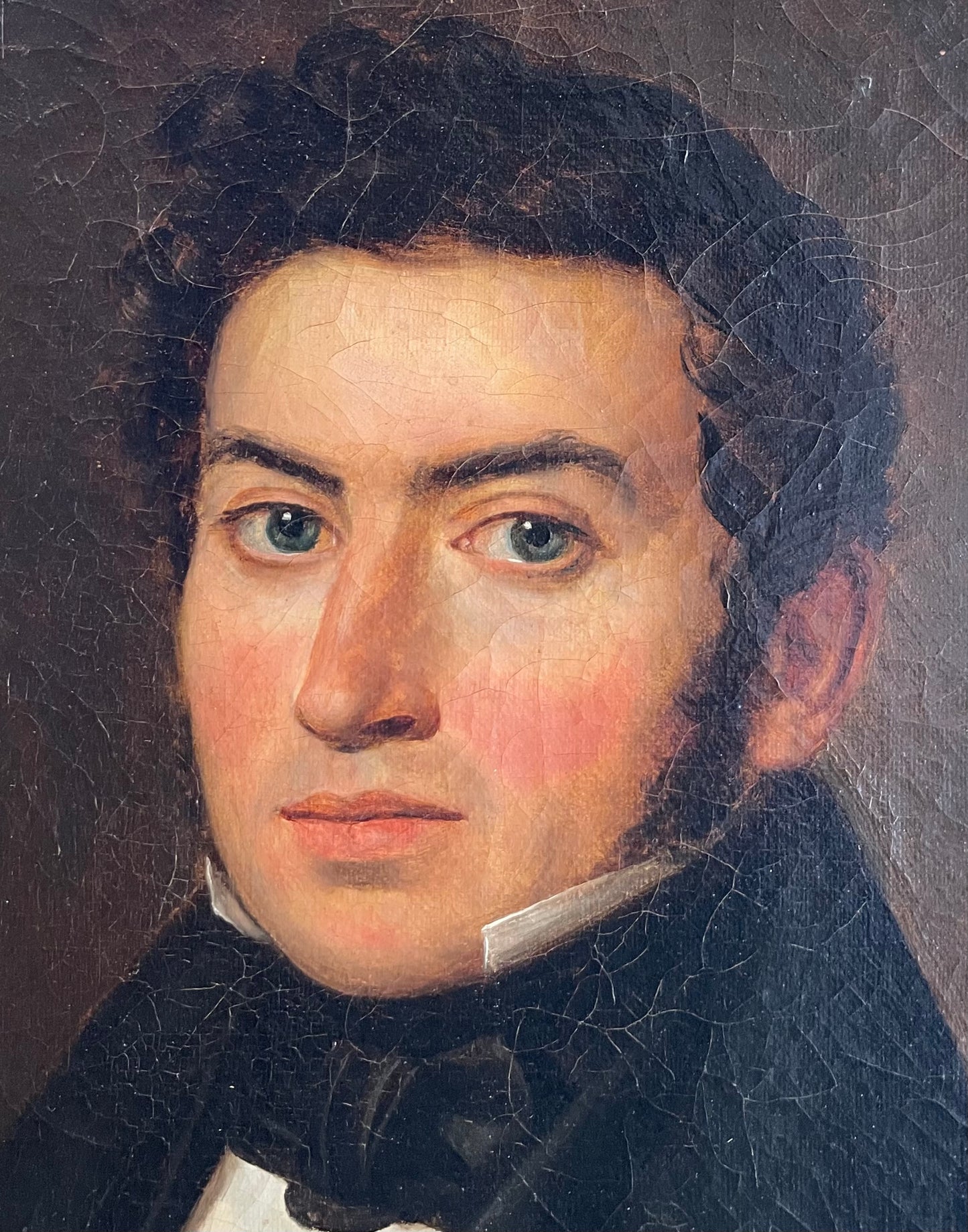 Ritratto d'uomo – Olio su tela firmato "Castin" e datato 1838, in cornice d'epoca