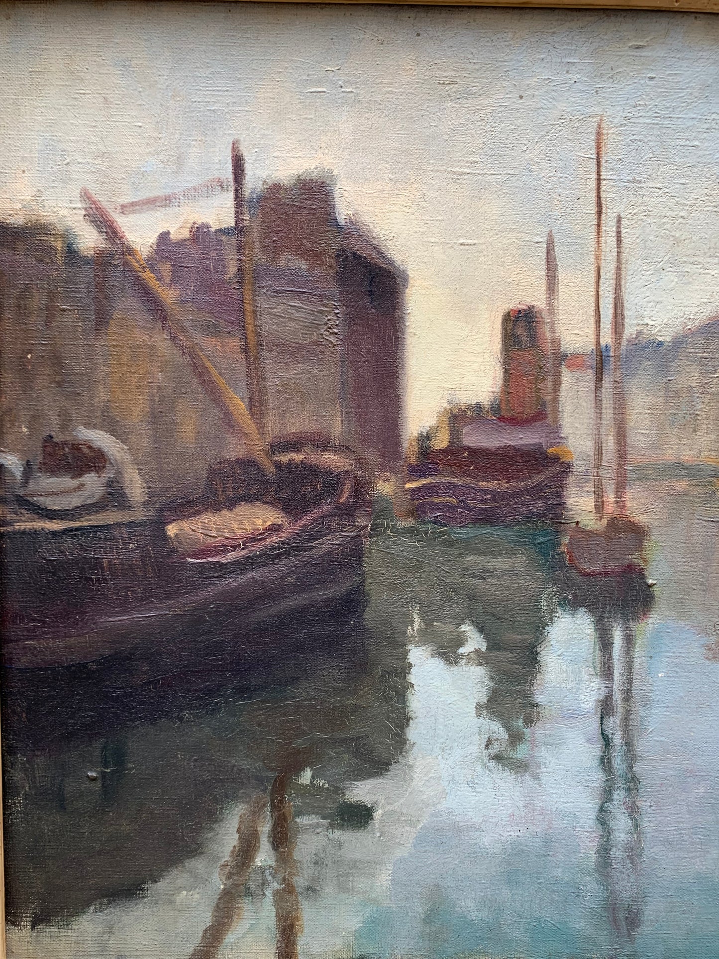 The Sleeping Canal in the Mist (circa 1930). French school