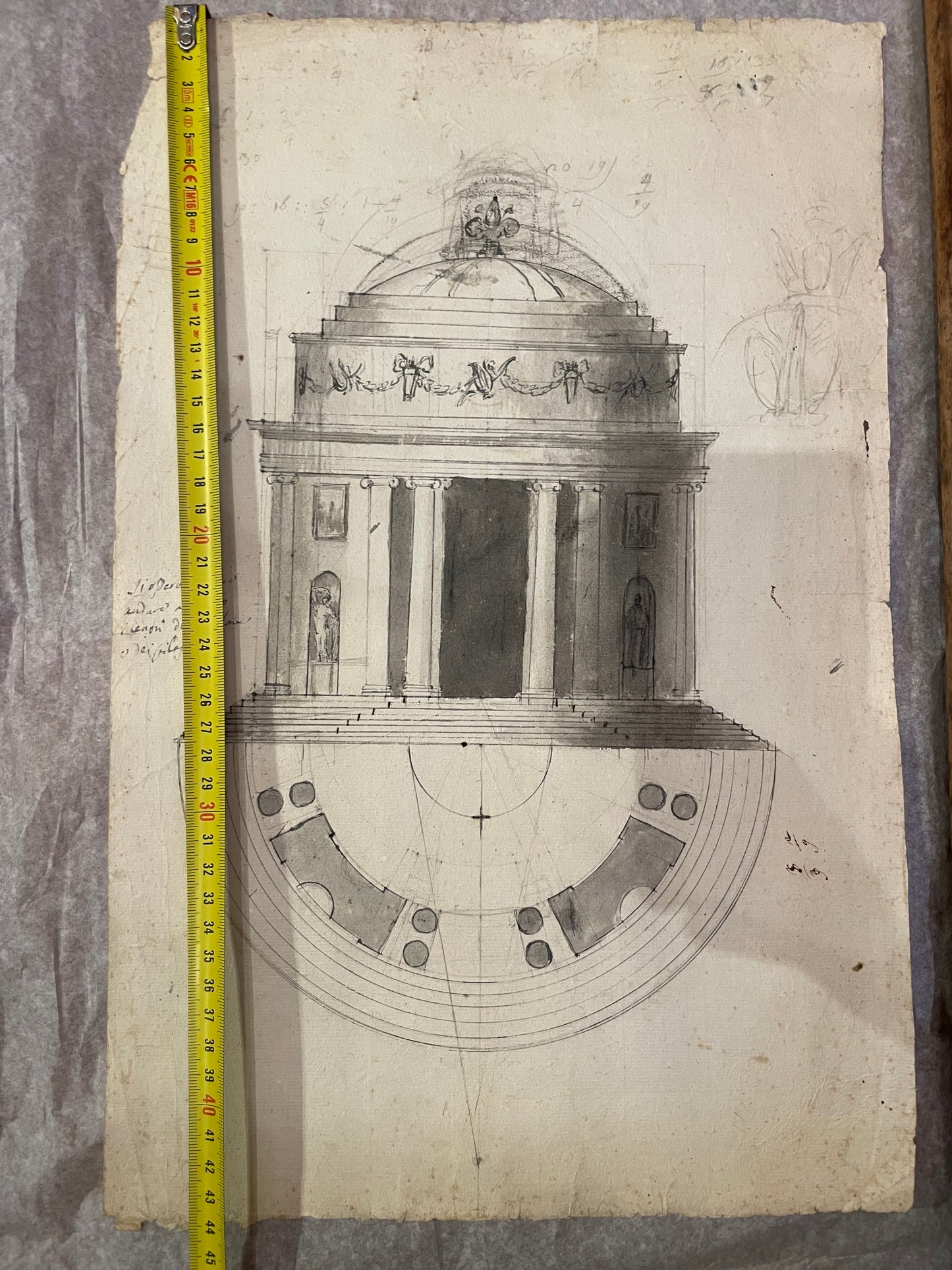 Onofrio Boni (Cortona, 1739 – Firenze, 1815)
Progetto per edificio rotondo destinato al gruppo della Niobe, Firenze, circa 1773