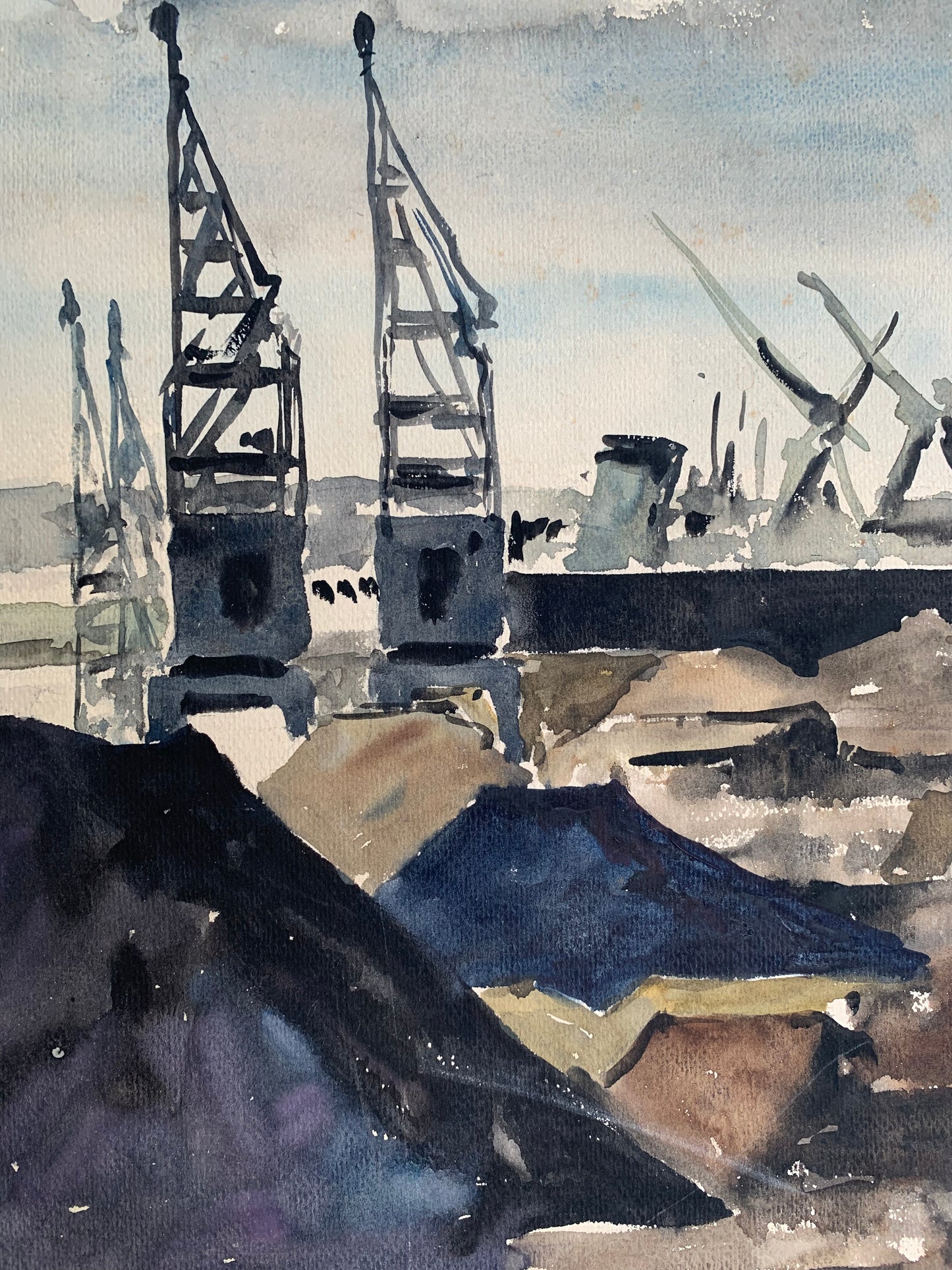 The port of Terragon.  Watercolor about 1940-1950.