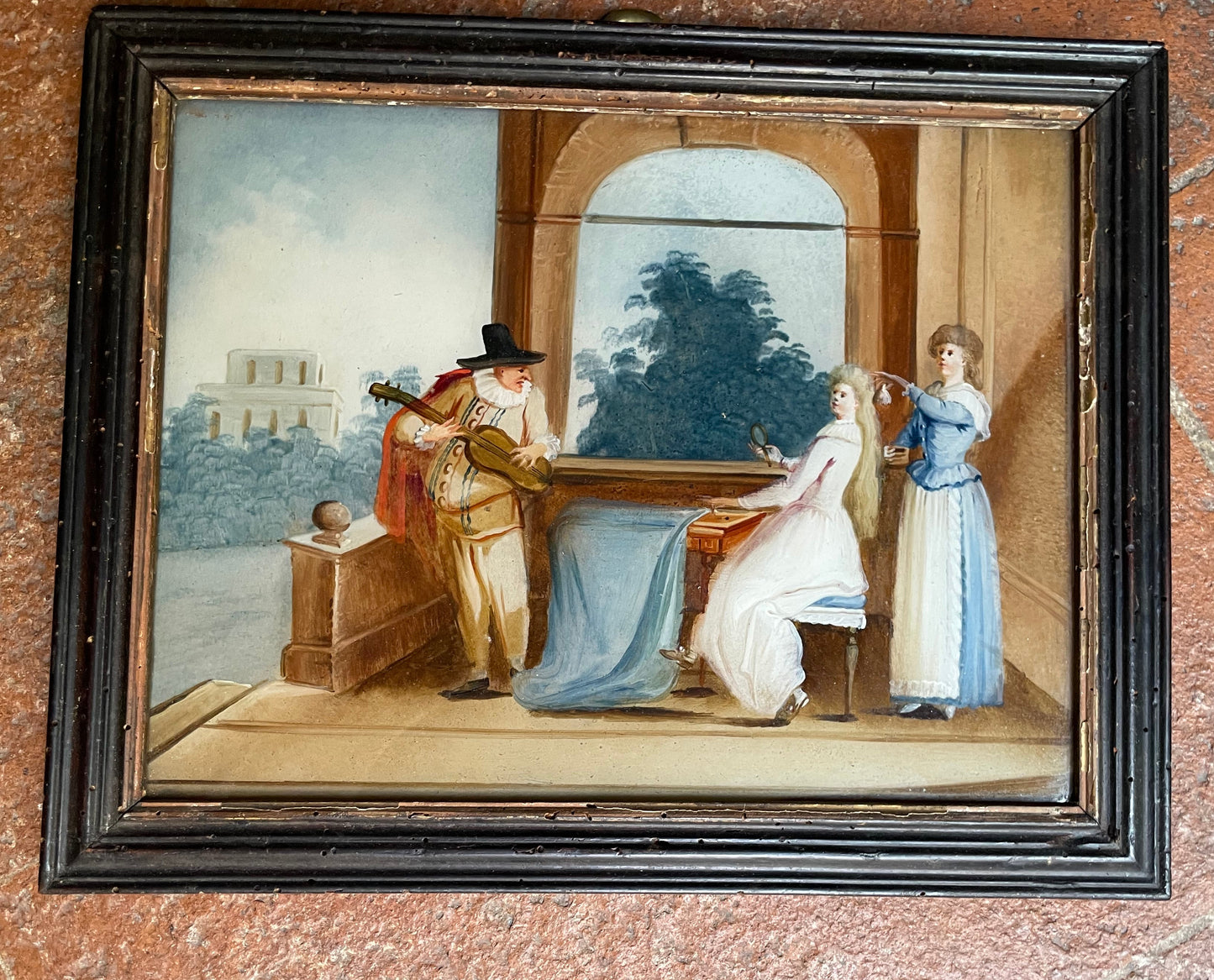 Dipinti sottovetro con scene galanti e musicali nel gusto di Pietro Longhi. Venezia (?) XVIII secolo