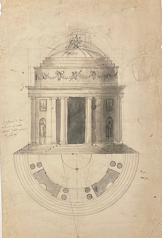 Onofrio Boni (Cortona, 1739 – Firenze, 1815)
Progetto per edificio rotondo destinato al gruppo della Niobe, Firenze, circa 1773