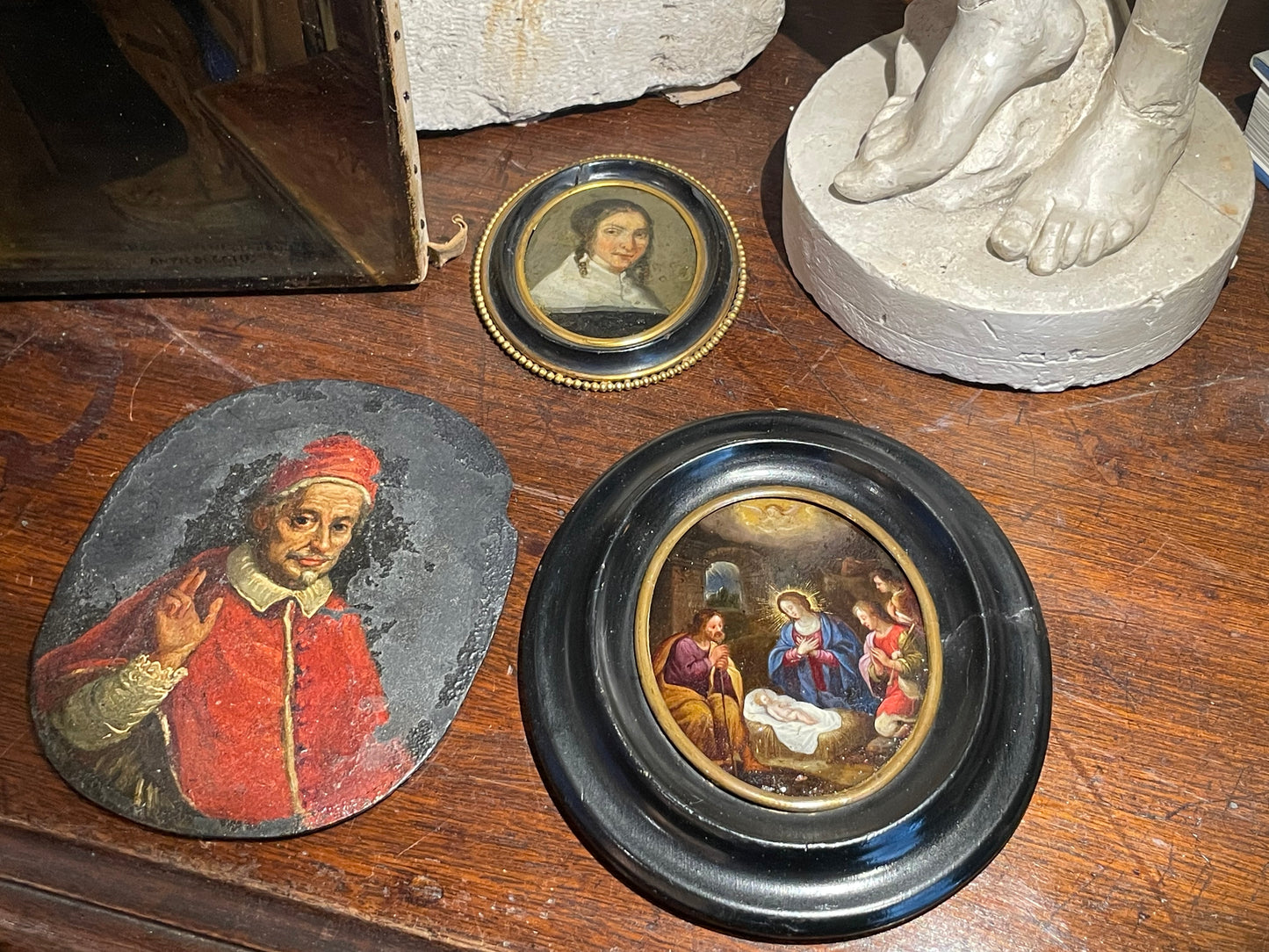 Reserved adorazione dei pastori. Scuola fiamminga, XVII secolo. Olio su rame