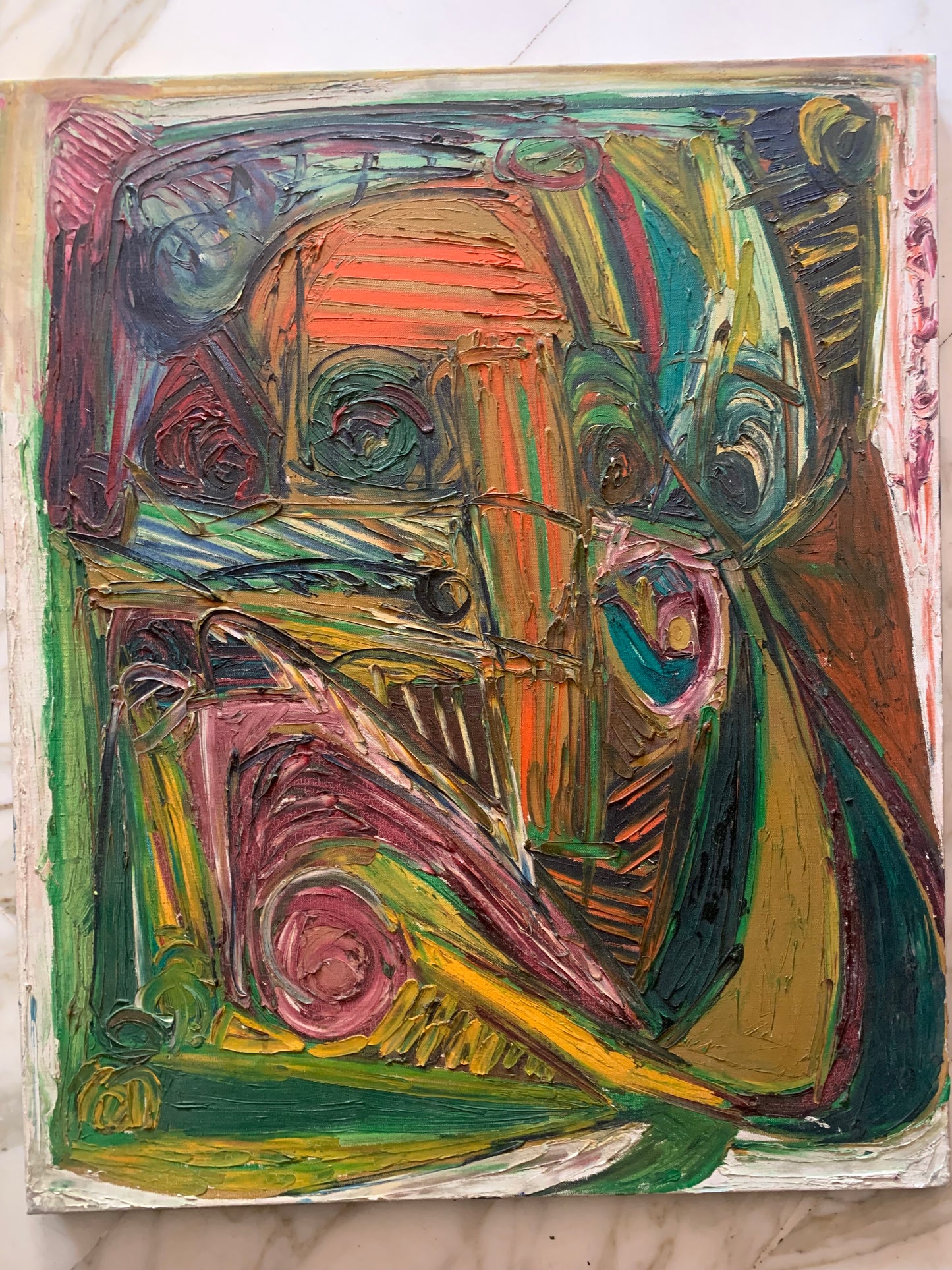 Masks, Eyes and Lines. Post war Expressionism. 1970’s. Patrick Boudon (1944-2019)