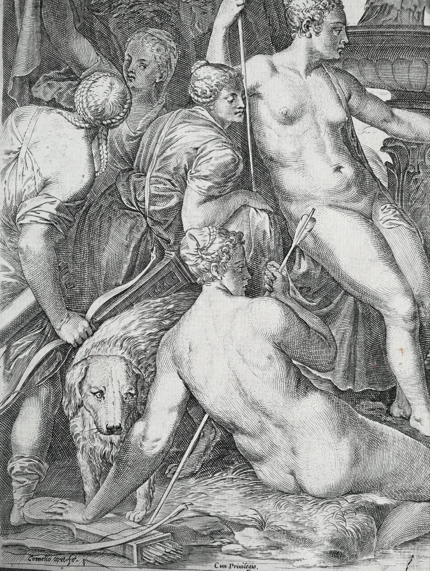 Cornelis Cort (1533–1578) – Diana and Callisto, engraving after Titian, Venice 1566, second state