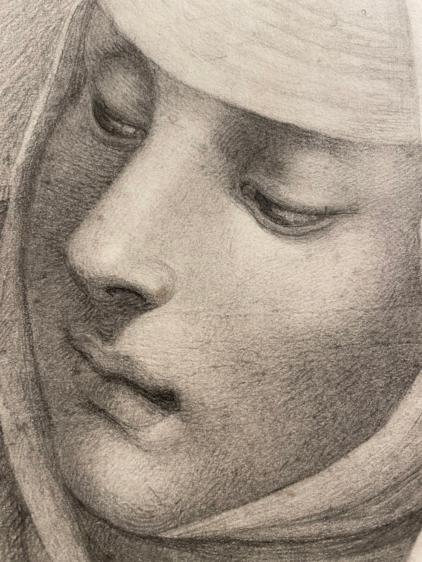 Studio accademico di testa di monaca. Scuola fiorentina, fine XVIII – inizio XIX secolo.