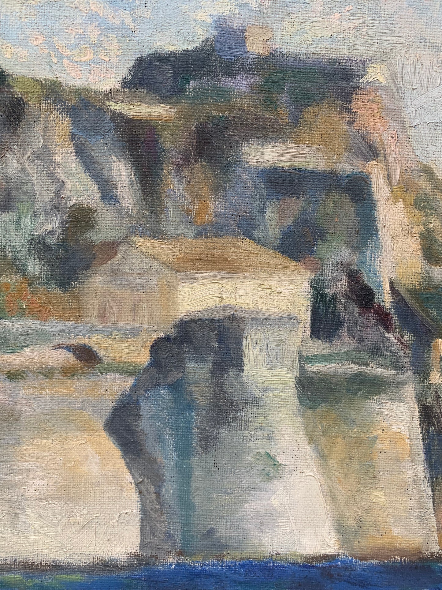 Venetian fortress on the Greek island of Corfu. Signed Tin Florias (1897-1969, Greek)