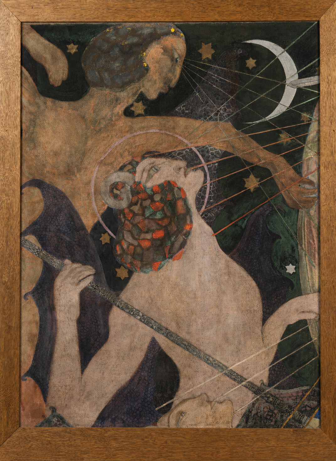 Vladimir Polunin (1880–1957) – Frammento teatrale e figura femminile, dipinto sui due lati