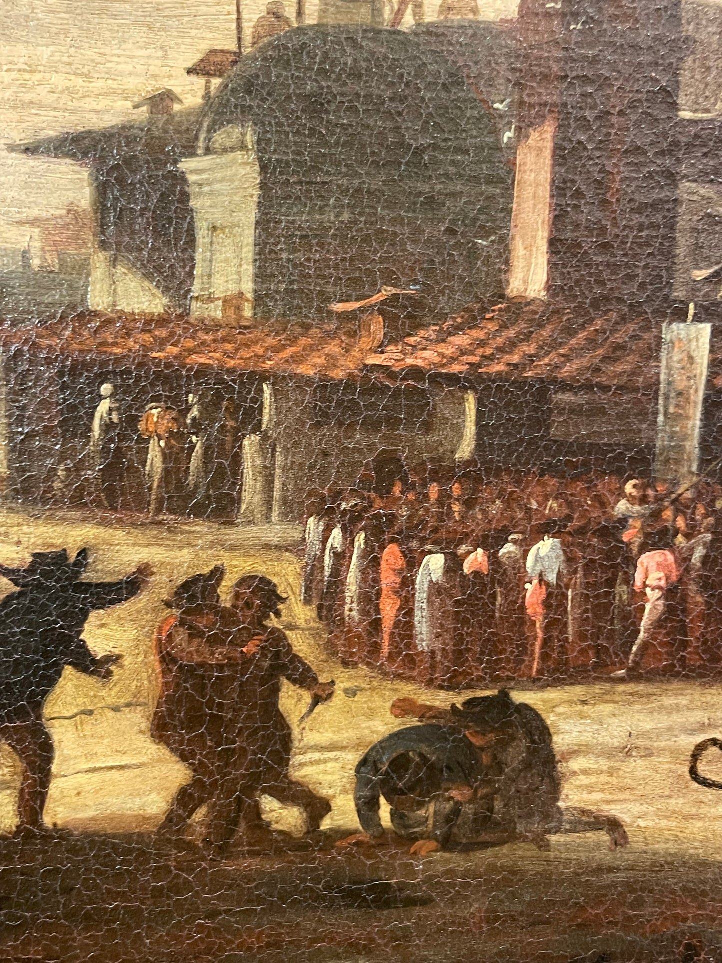 Ciarlatano con serpenti in una piazza di Roma, Bamboccianti, XVII secolo