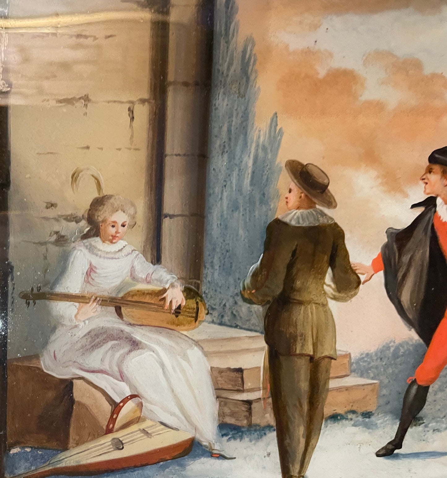 Dipinti sottovetro con scene galanti e musicali nel gusto di Pietro Longhi. Venezia (?) XVIII secolo