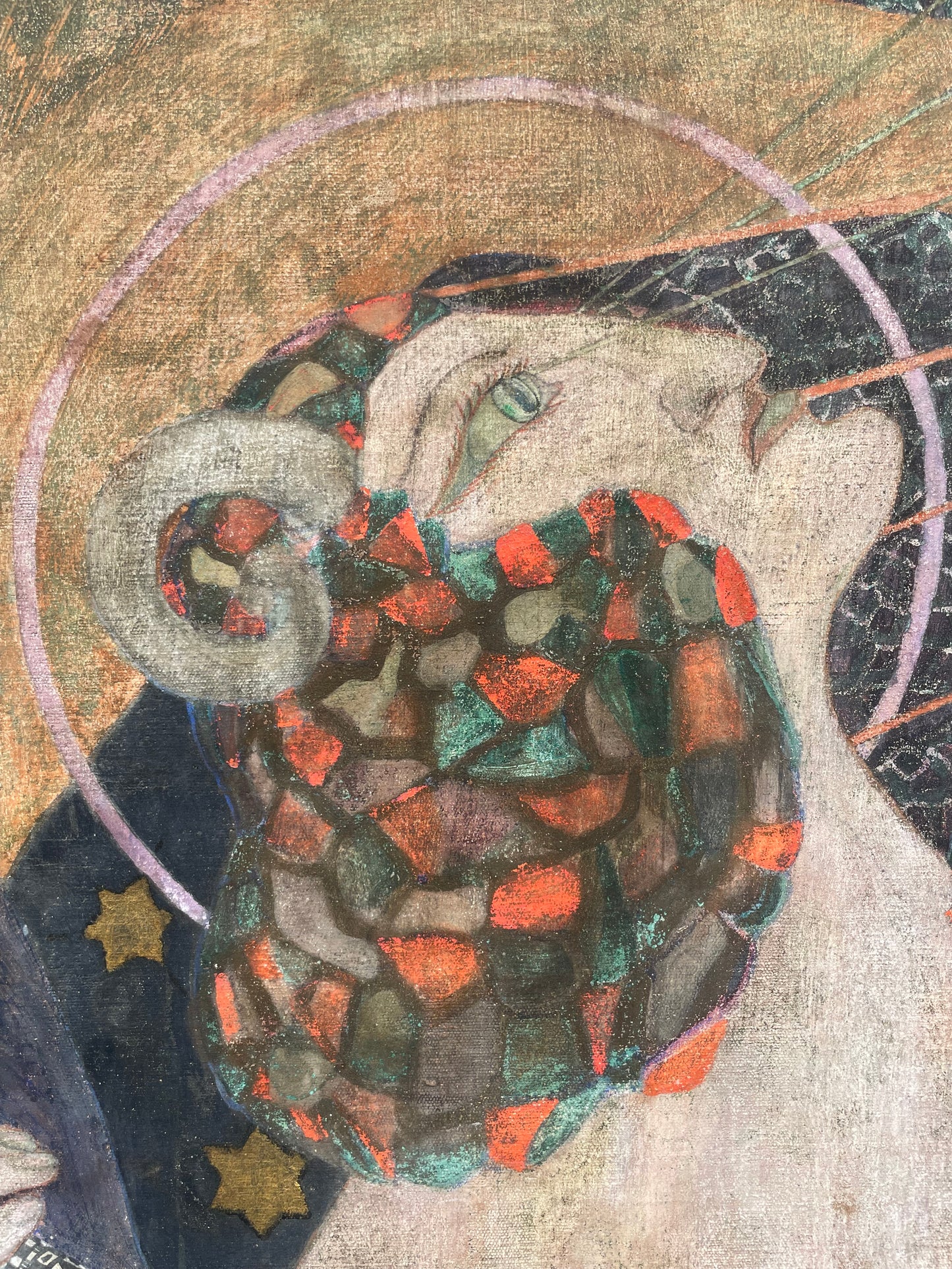 Vladimir Polunin (1880–1957) – Frammento teatrale e figura femminile, dipinto sui due lati
