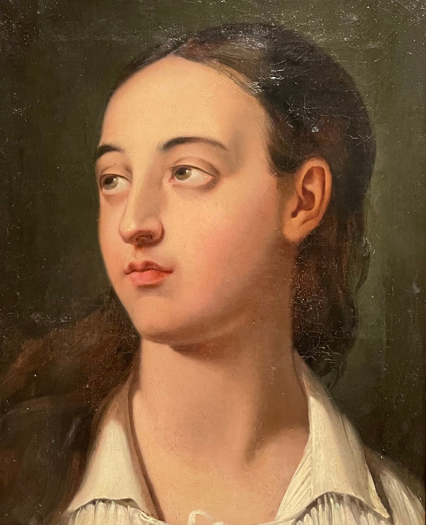 Academic study of Young man’s head. Romantic era. 1820-40. French school.