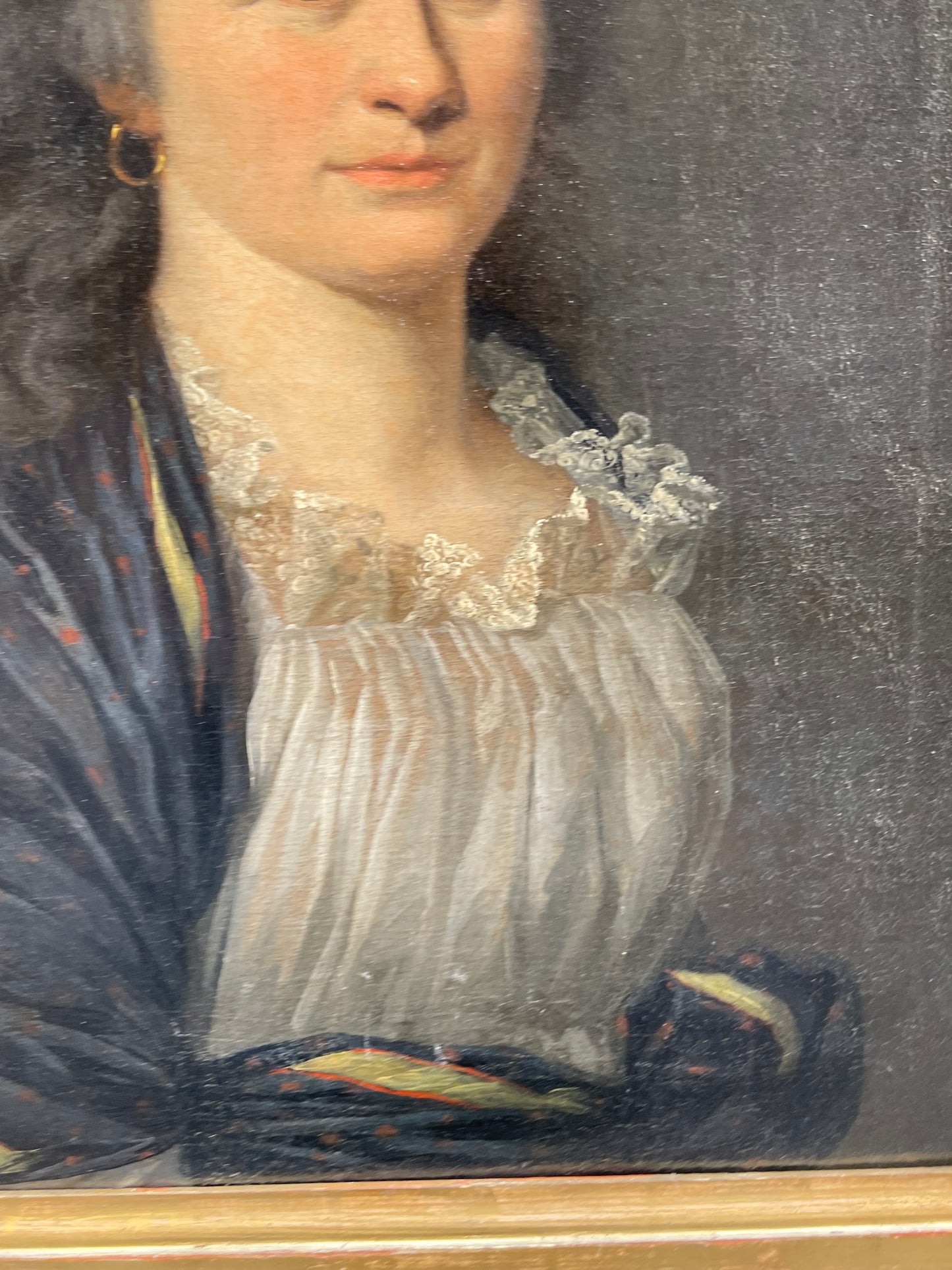 Neoclassical Female Portrait. Chemise à La Reine And Shawl. German Context, Circa 1790
