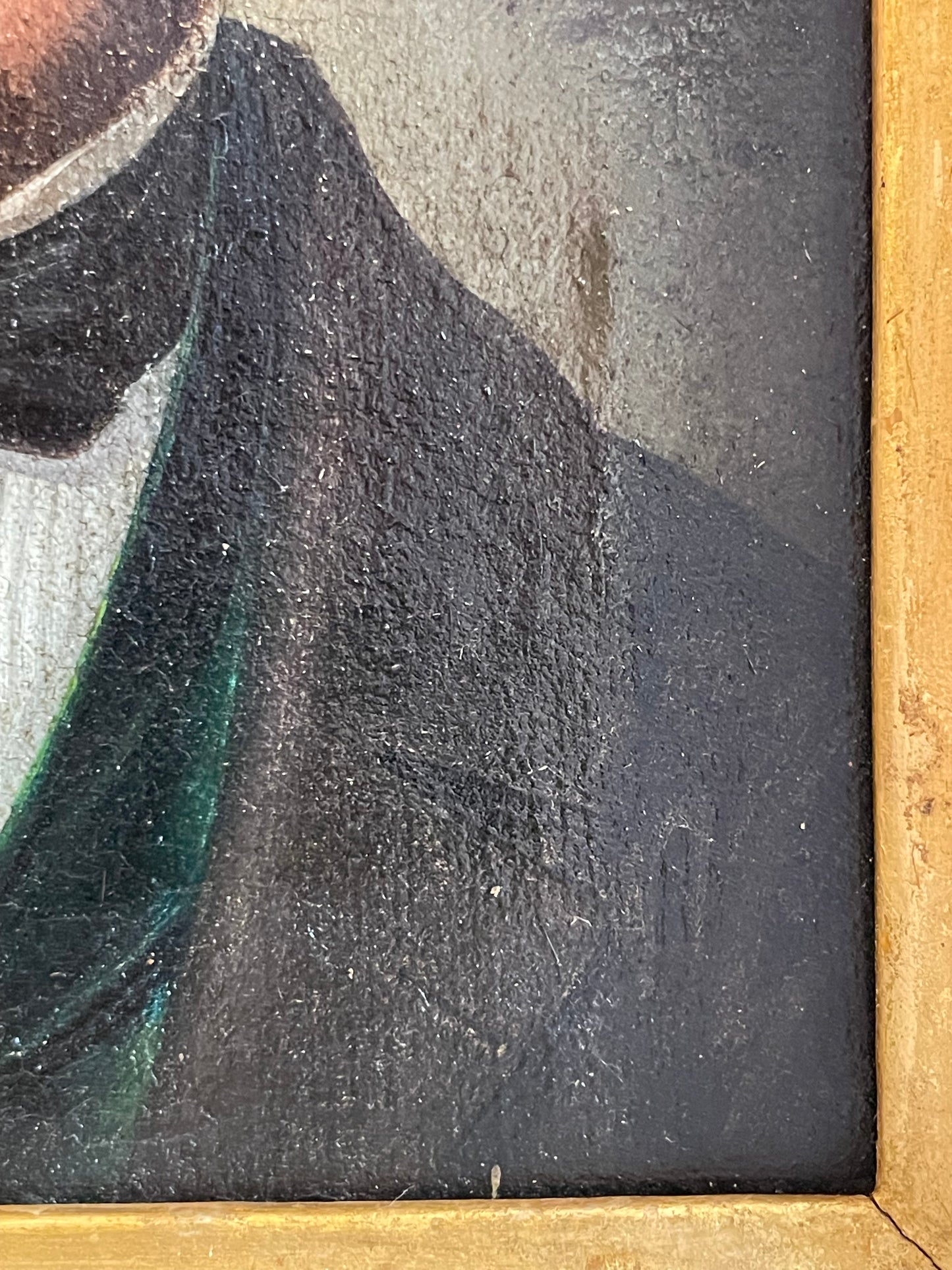 SOLD Piccolo ritratto di gentiluomo con gilet verde e cravatta a fiocco, circa 1825-1835. Cm 22 x 17