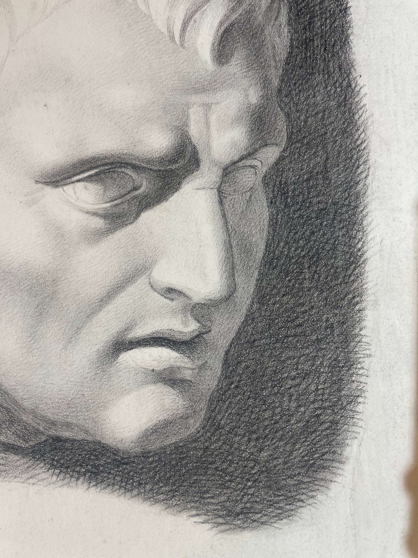 Academic Study of the Roman Bust, Tuscan School, 44 × 34 cm