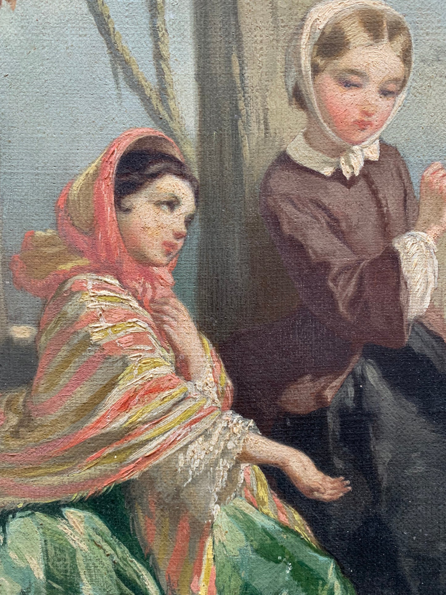 Two young women by a well, circa 1850 by Nicolas Edward Gabé