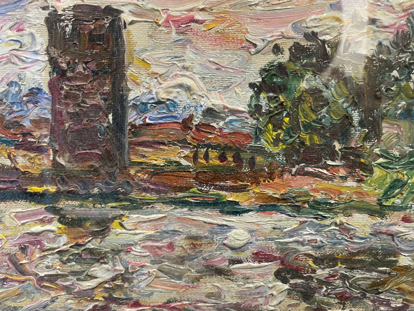 Guido Borgianni. View of Florence with part of medieval walls: Santa Rosa tower and river Arno. Circa 1960.