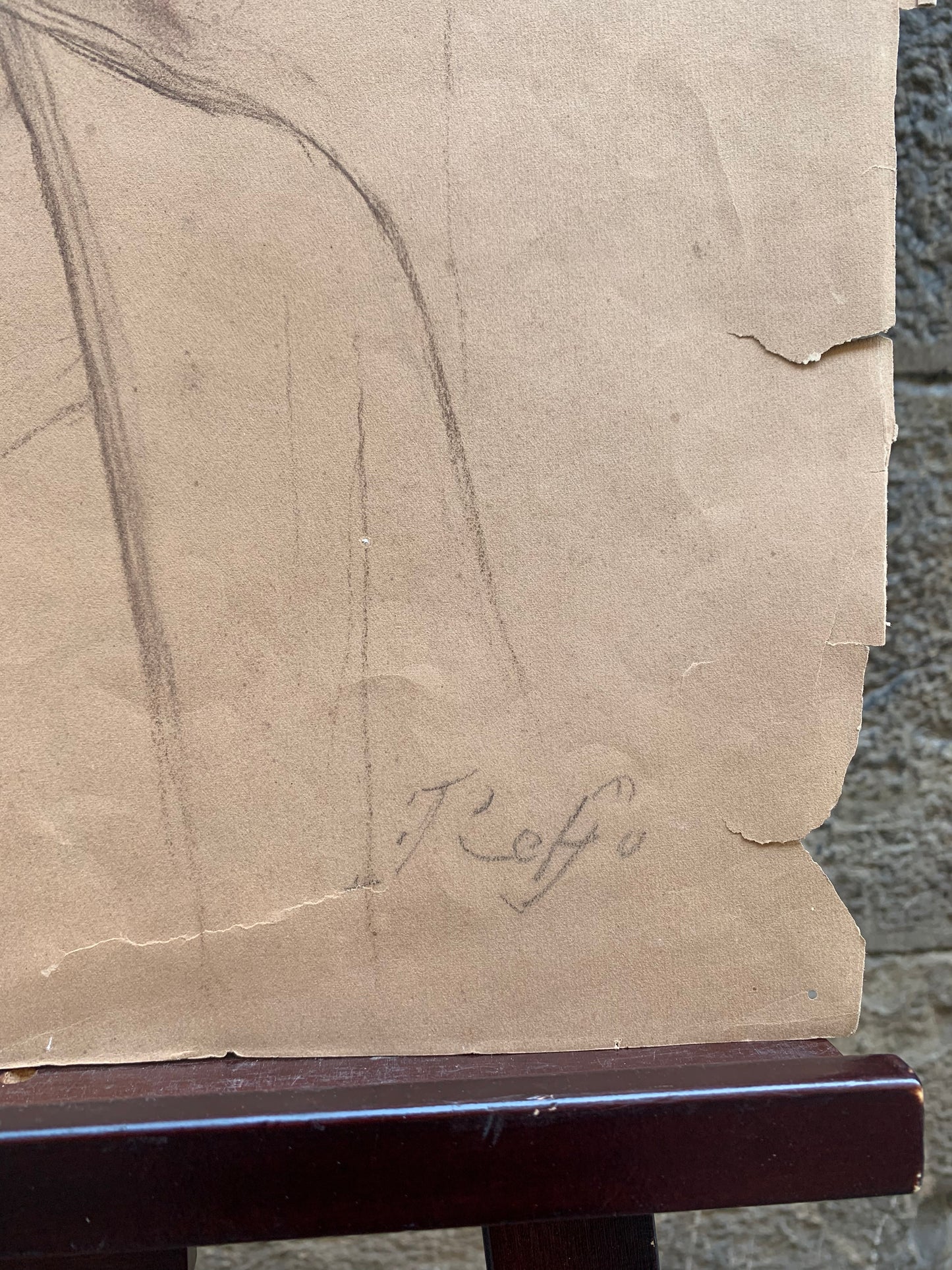 Archangel Gabriel. Study for Annunciation by Enrico Reffo, signed.