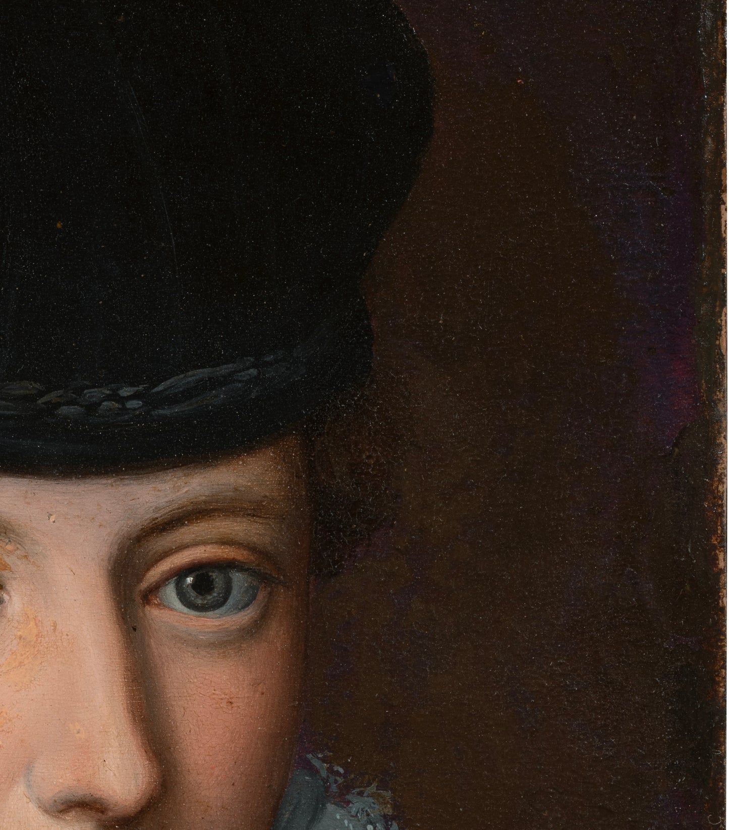 Alessandro Allori, atelier. Ritratto di dama con cappello di velluto nero. Scuola fiorentina. XVI secolo.